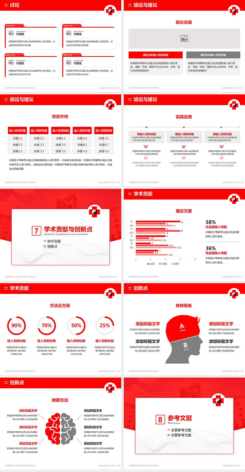 山东力明科技职业学院论文答辩标准PPT模板4:3格式幻灯片预览图6