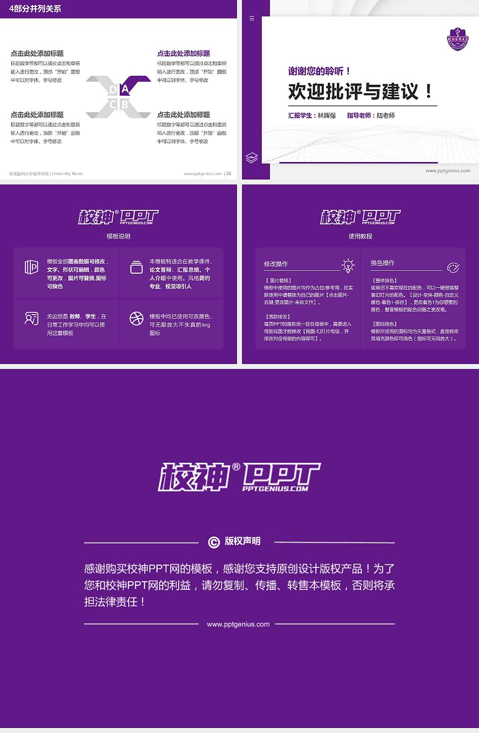 河北医科大学临床学院硕士研究生/本科生毕业论文答辩/开题报告通用PPT模板下载4:3格式幻灯片预览图5