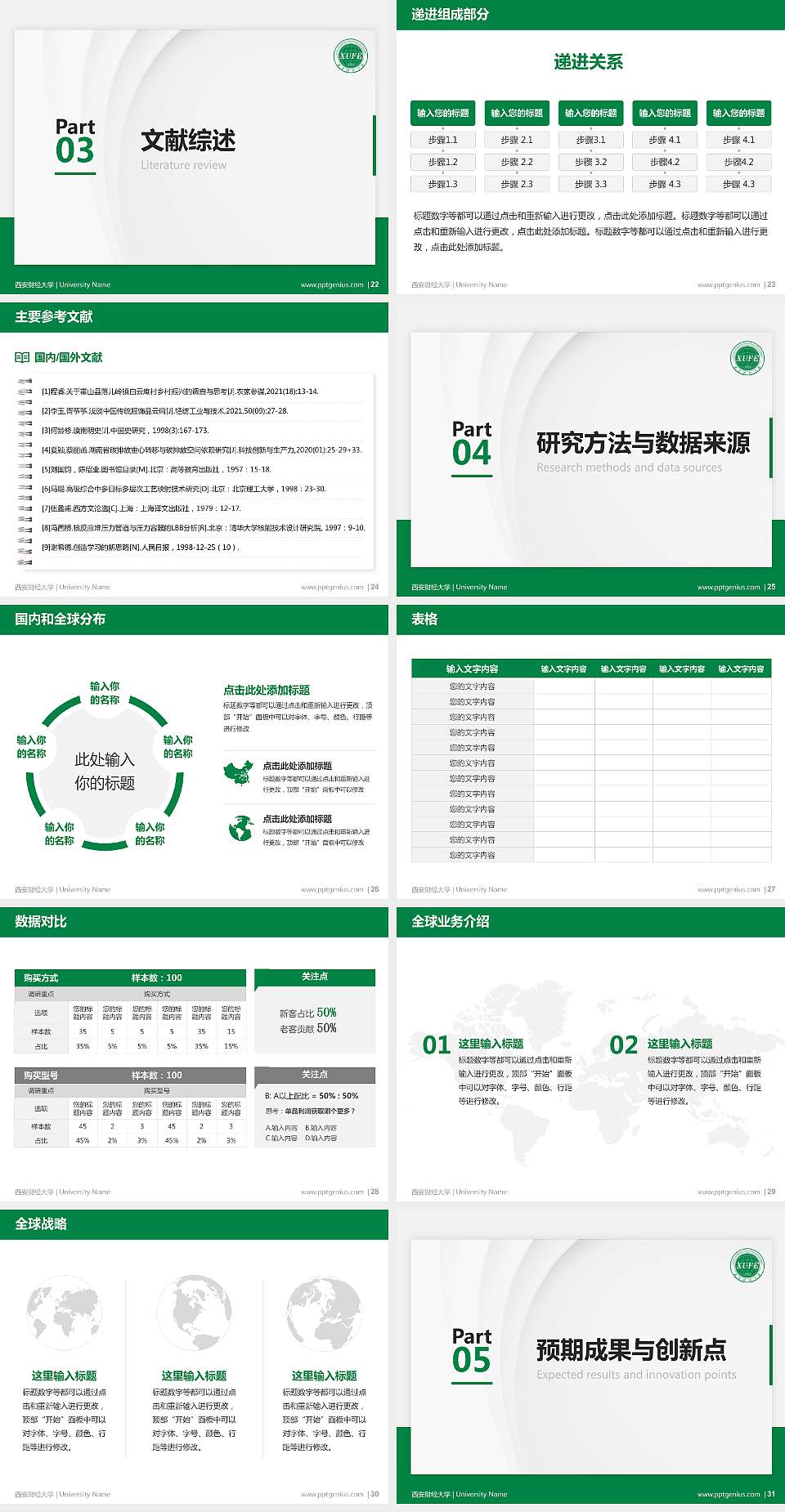 西安财经大学硕士研究生/本科生毕业论文答辩/开题报告通用PPT模板下载4:3格式幻灯片预览图4
