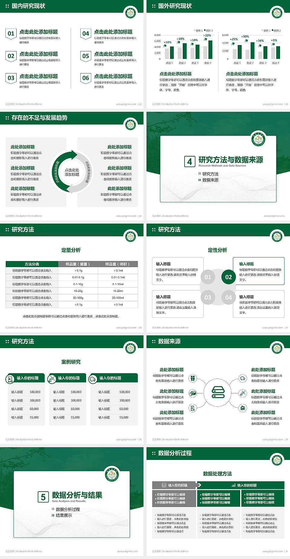 桂林医学院论文答辩标准PPT模板4:3格式幻灯片预览图4