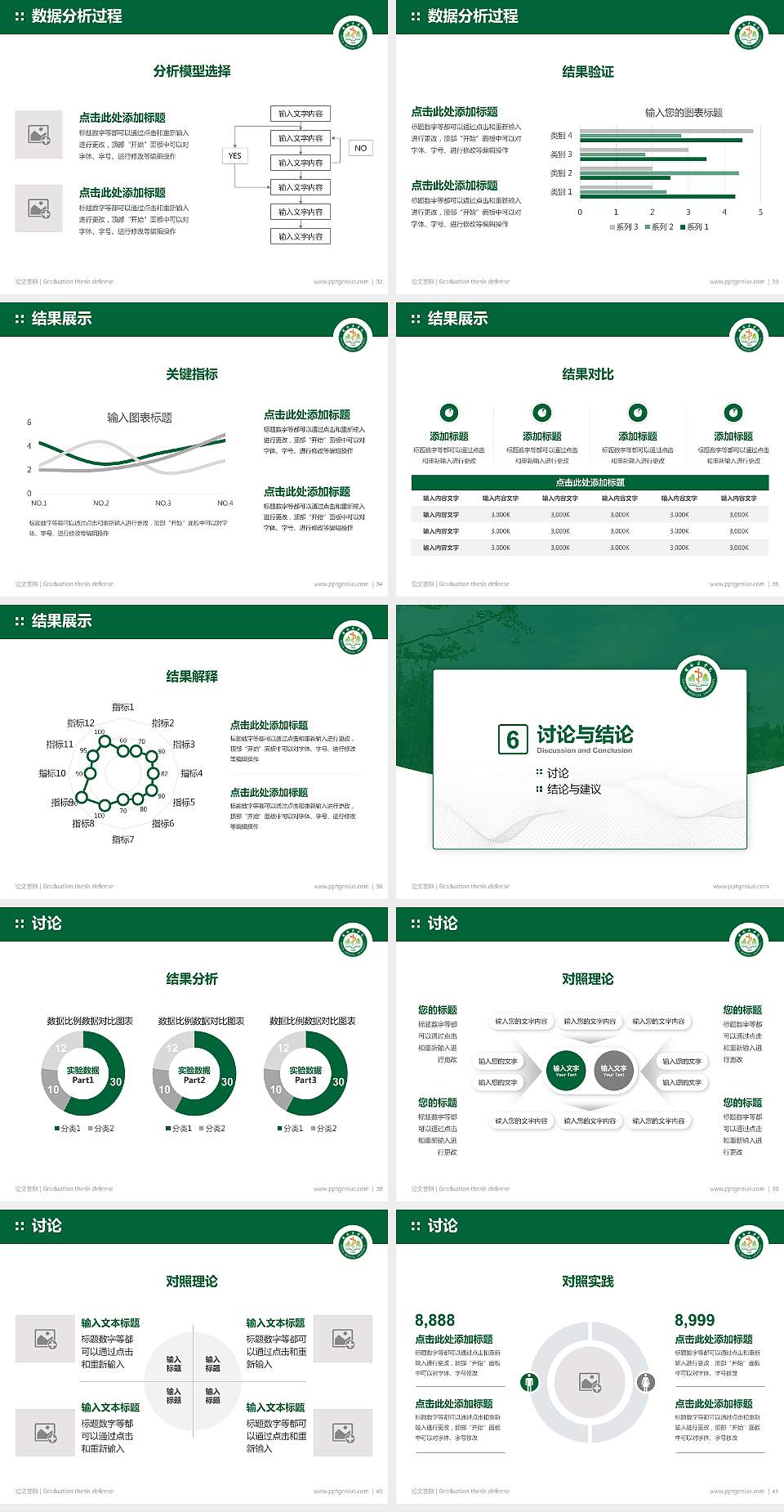 桂林医学院论文答辩标准PPT模板4:3格式幻灯片预览图5