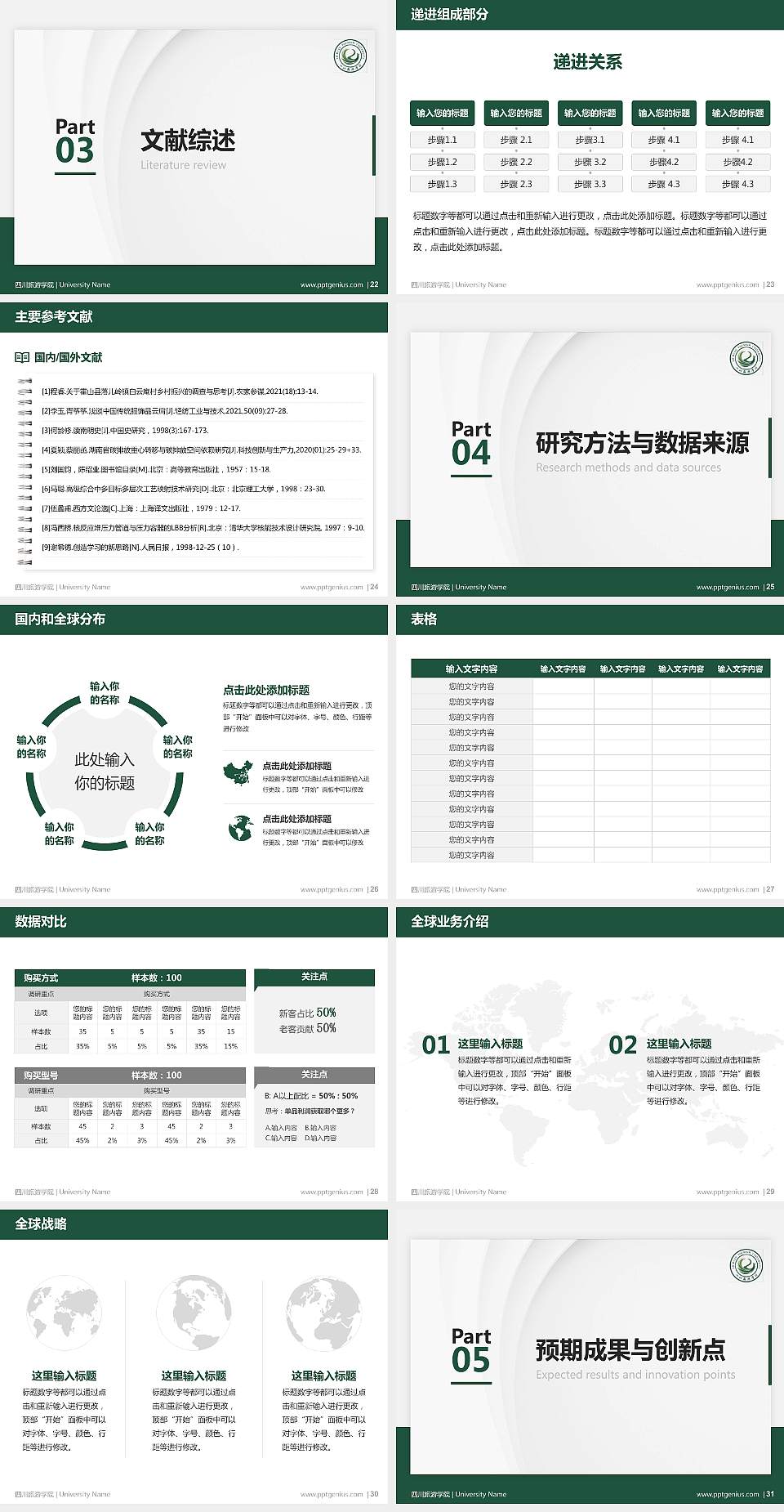四川旅游学院硕士研究生/本科生毕业论文答辩/开题报告通用PPT模板下载4:3格式幻灯片预览图4