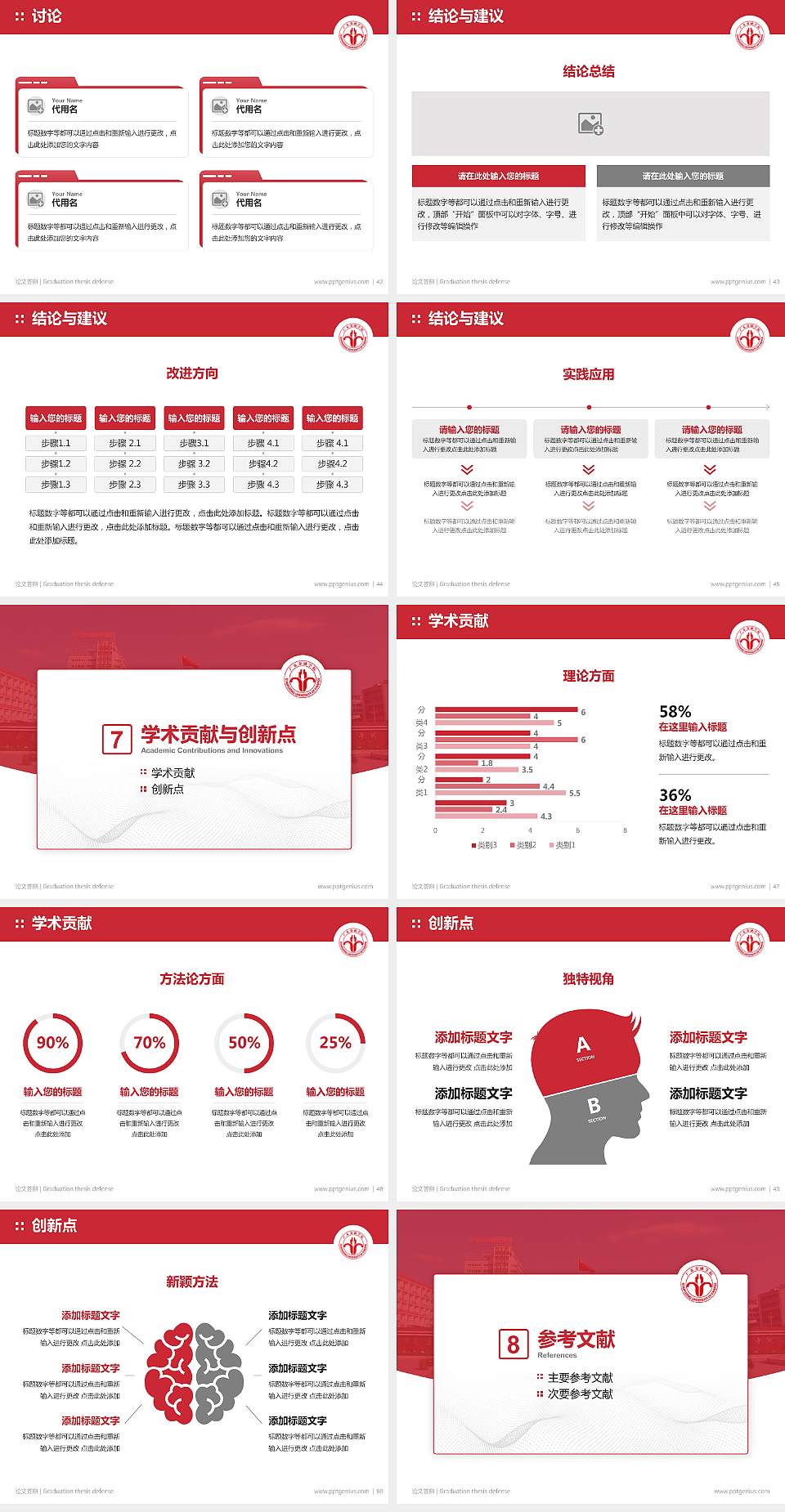 广东金融学院论文答辩标准PPT模板4:3格式幻灯片预览图6