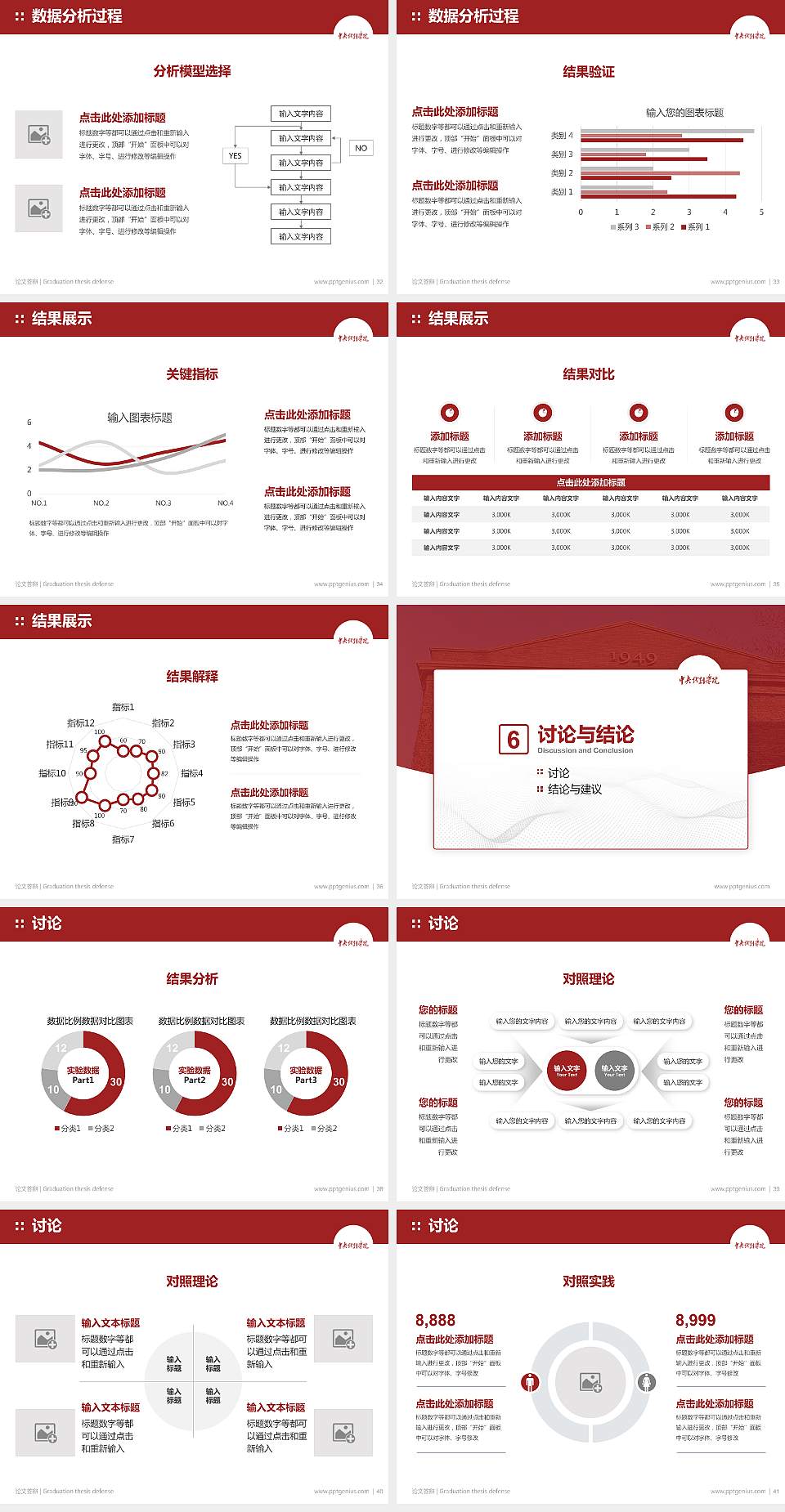 中央戏剧学院论文答辩标准PPT模板4:3格式幻灯片预览图5