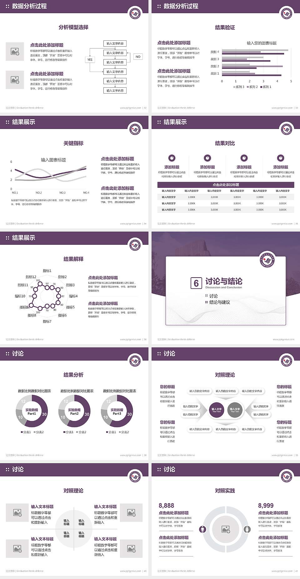 阳泉师范高等专科学校论文答辩标准PPT模板4:3格式幻灯片预览图5