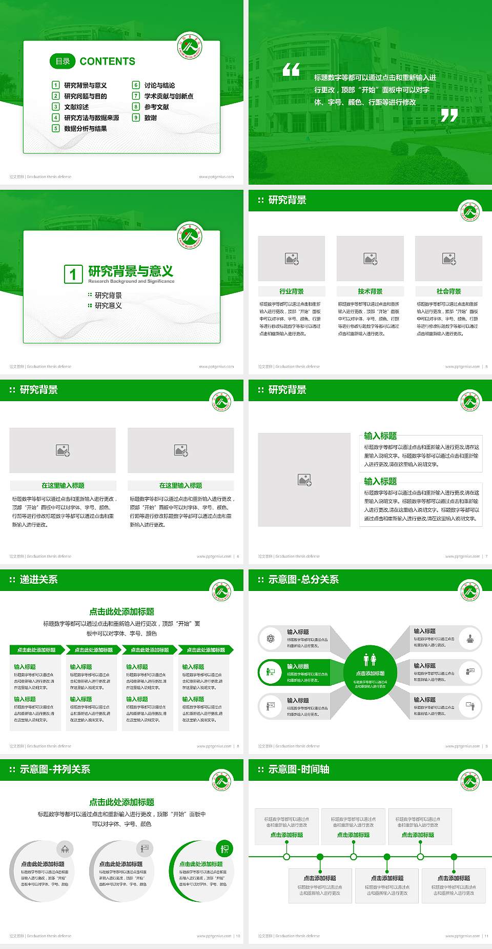 新乡医学院论文答辩标准PPT模板4:3格式幻灯片预览图2