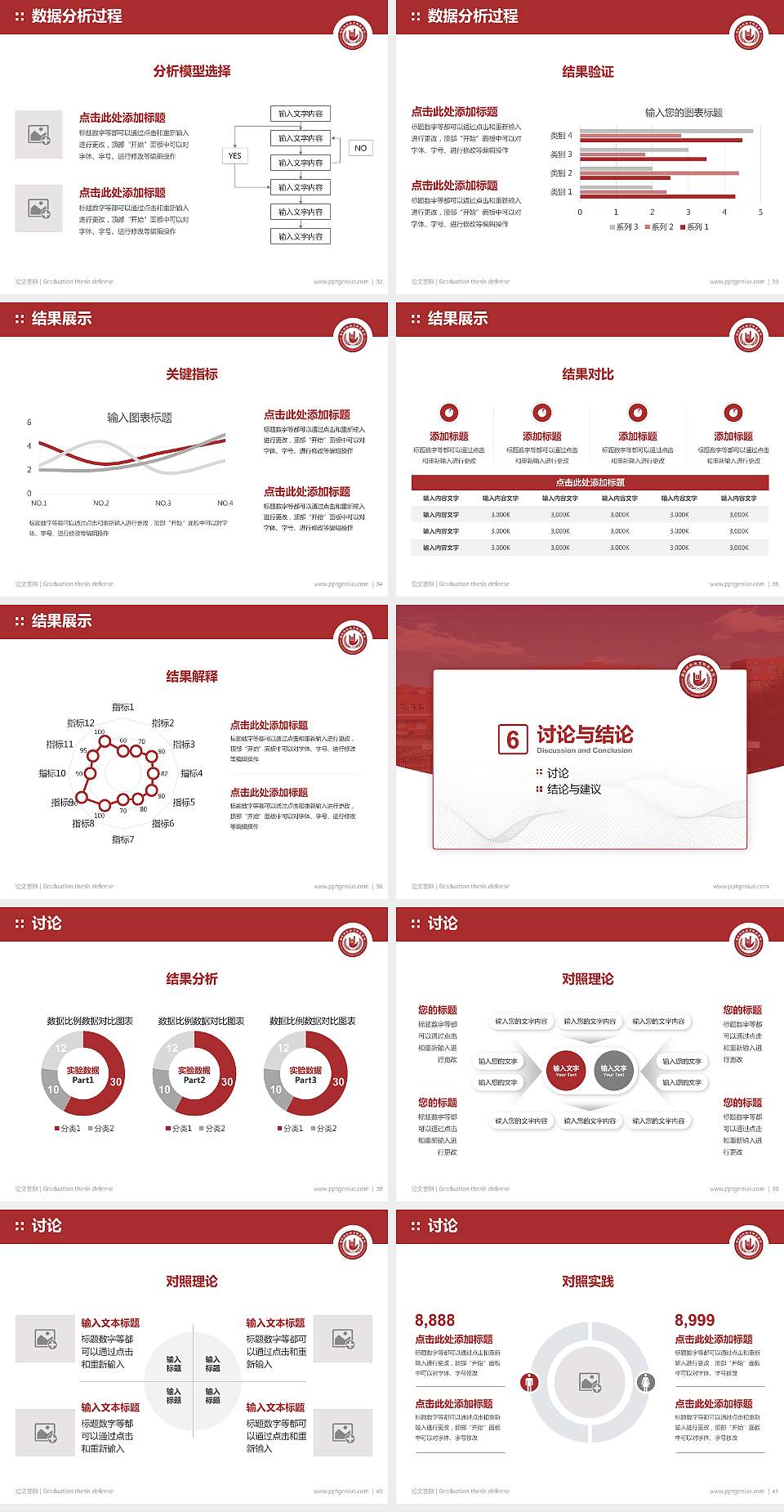 南京特殊教育师范学院论文答辩标准PPT模板4:3格式幻灯片预览图5
