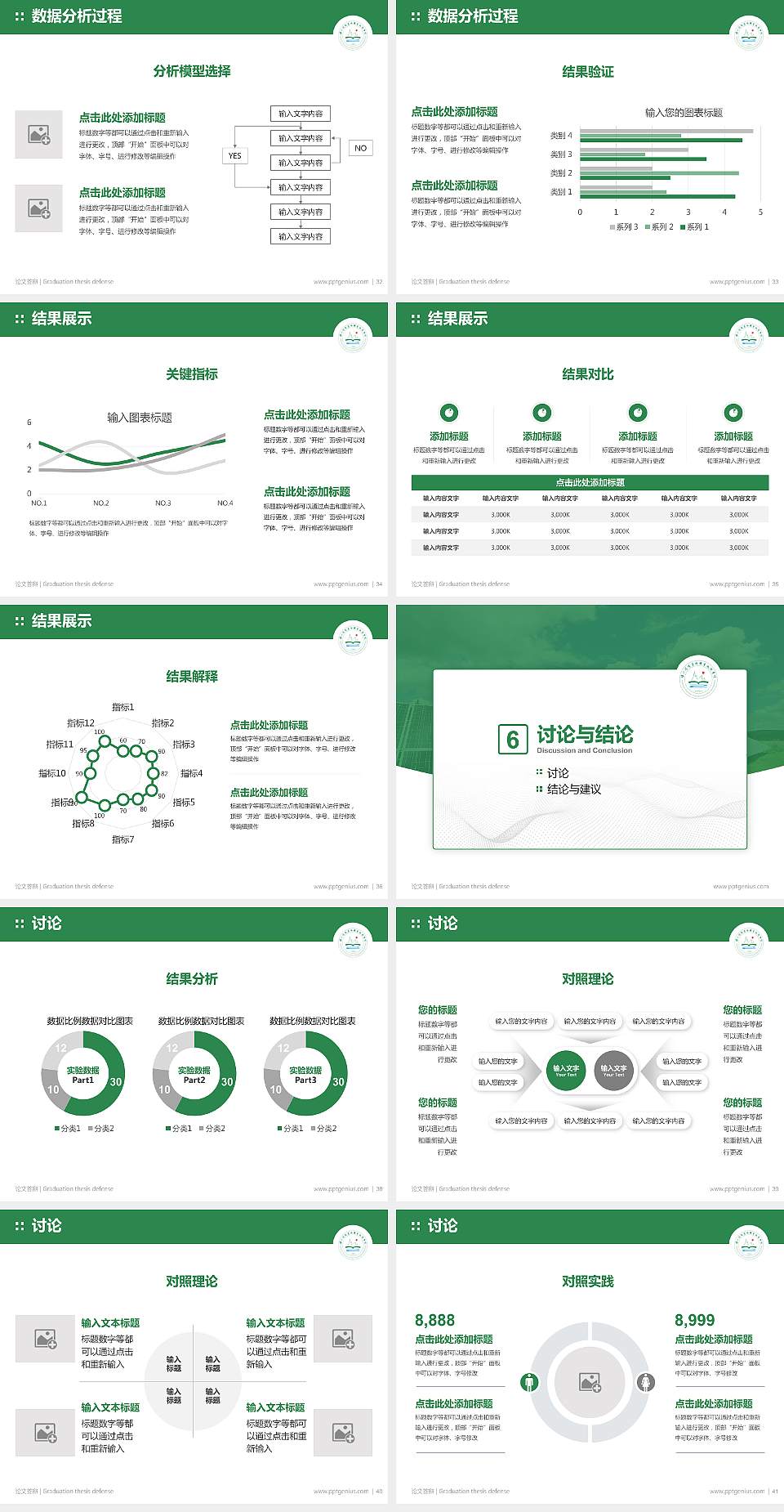 扬州环境资源职业技术学院论文答辩标准PPT模板4:3格式幻灯片预览图5