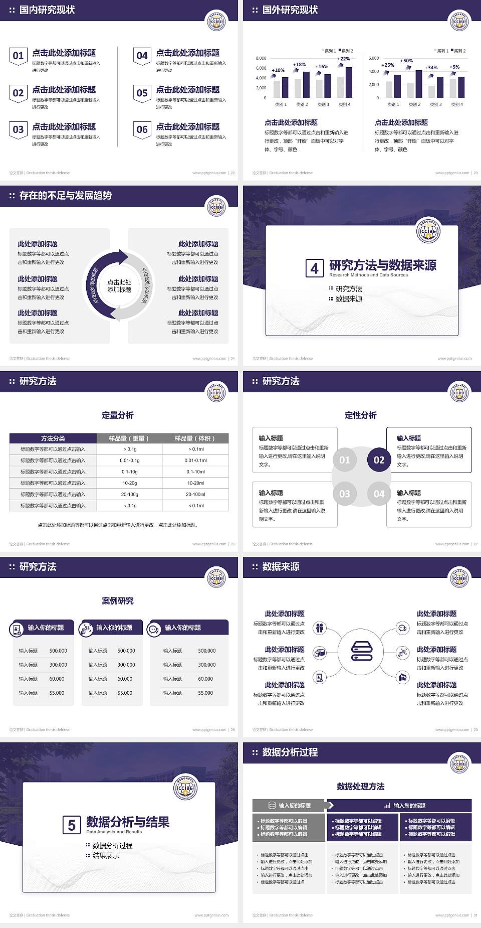 重庆对外经贸学院论文答辩标准PPT模板4:3格式幻灯片预览图4