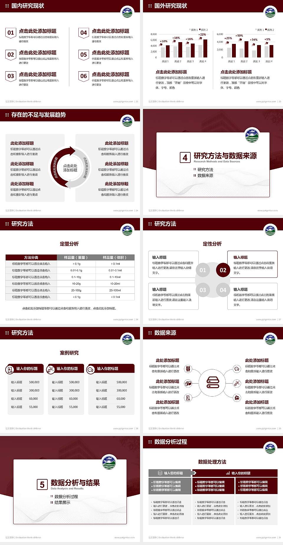 香港珠海学院论文答辩标准PPT模板4:3格式幻灯片预览图4