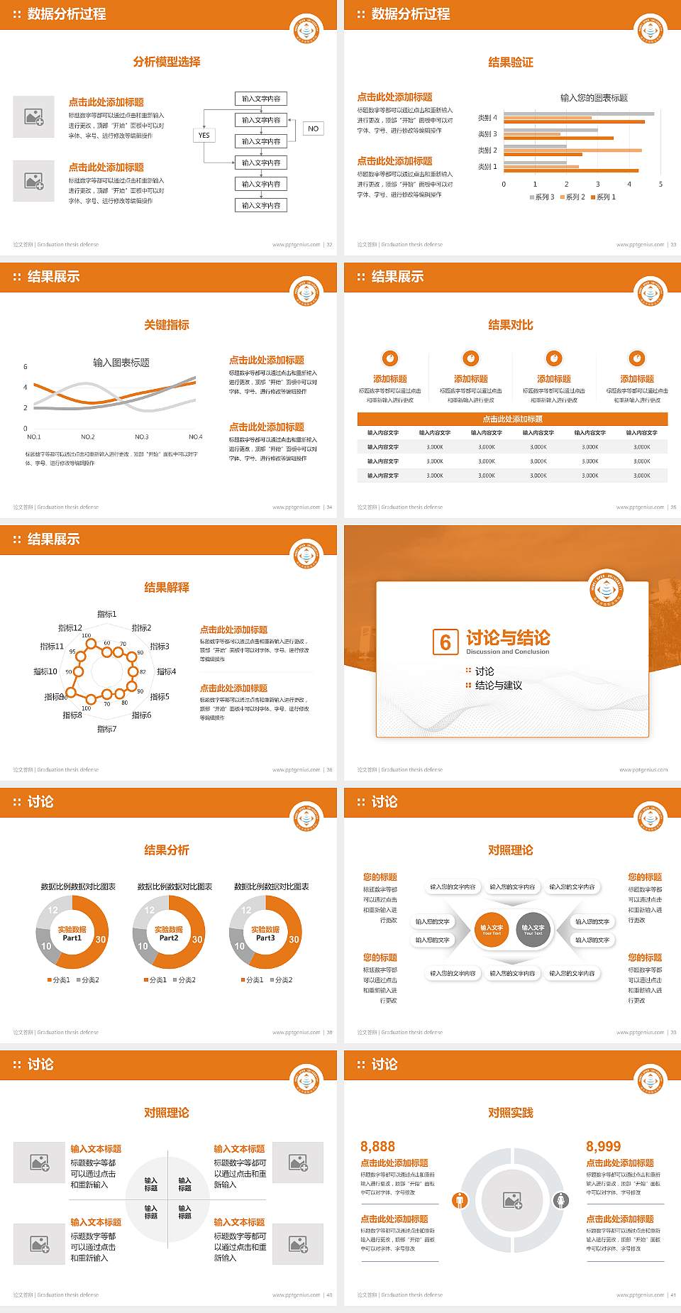 湖北开放职业学院论文答辩标准PPT模板4:3格式幻灯片预览图5