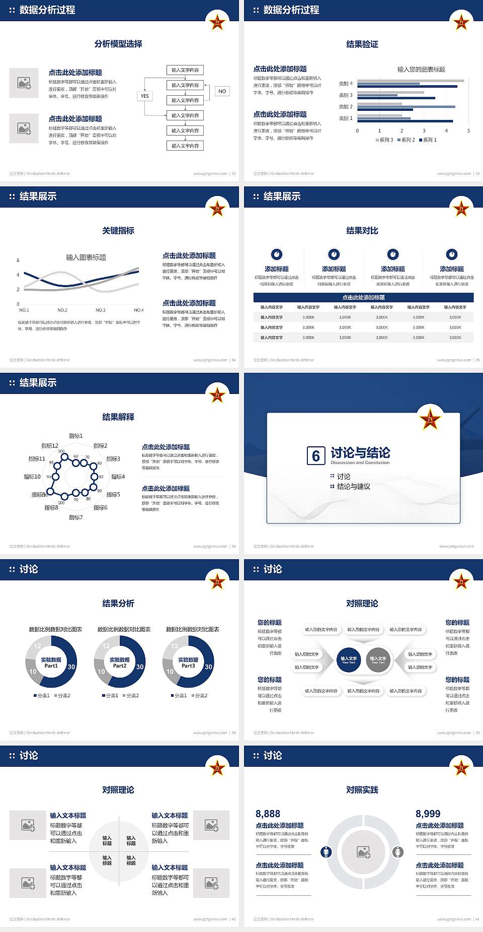 解放军空军西安飞行学院论文答辩标准PPT模板4:3格式幻灯片预览图5