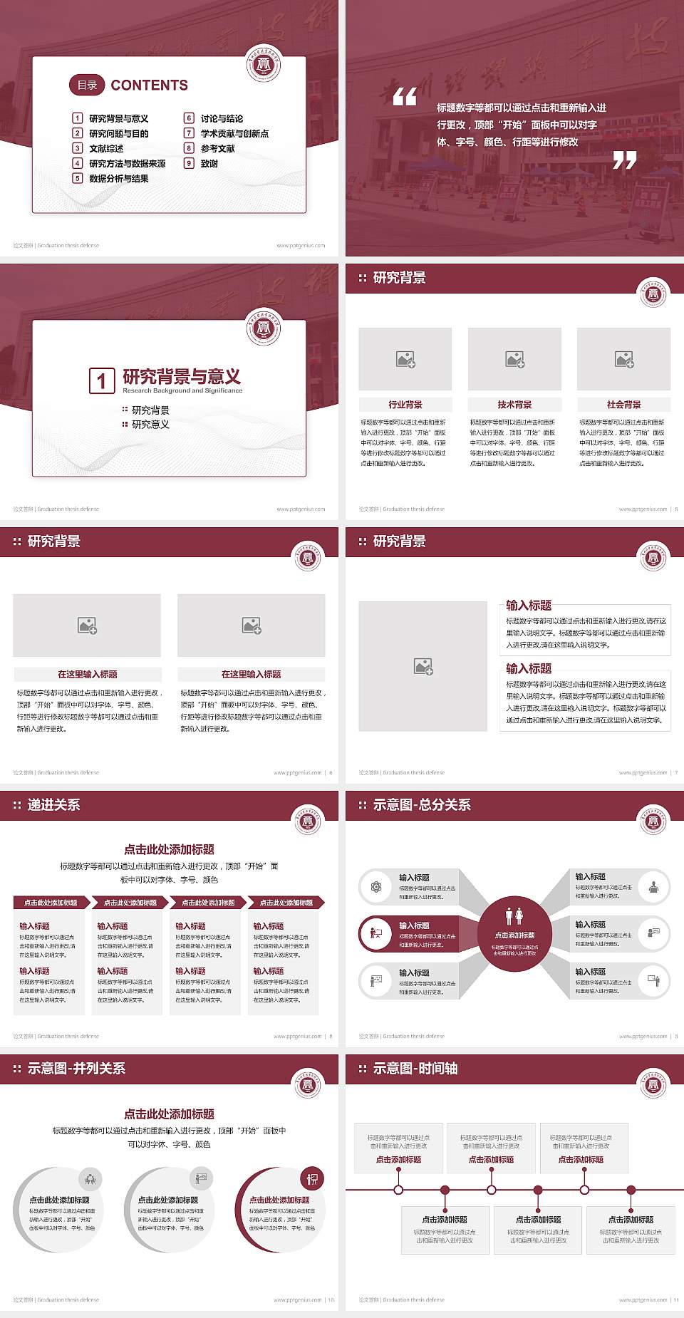 贵州经贸职业技术学院论文答辩标准PPT模板4:3格式幻灯片预览图2