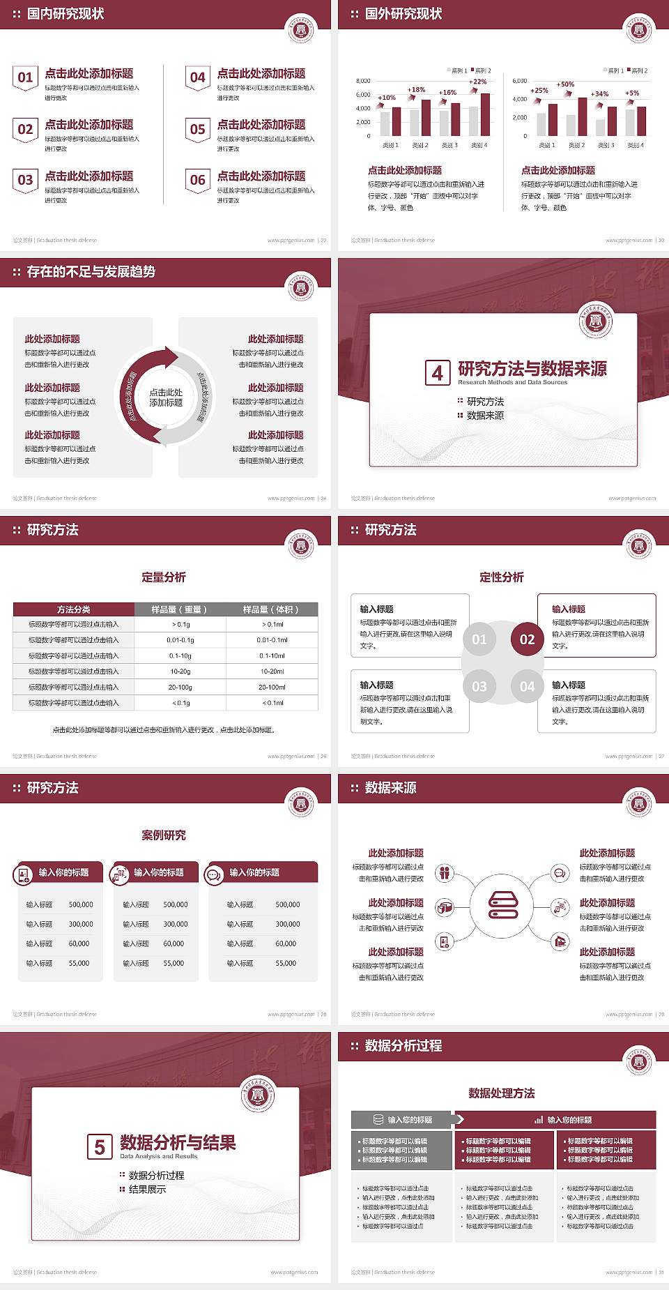 贵州经贸职业技术学院论文答辩标准PPT模板4:3格式幻灯片预览图4