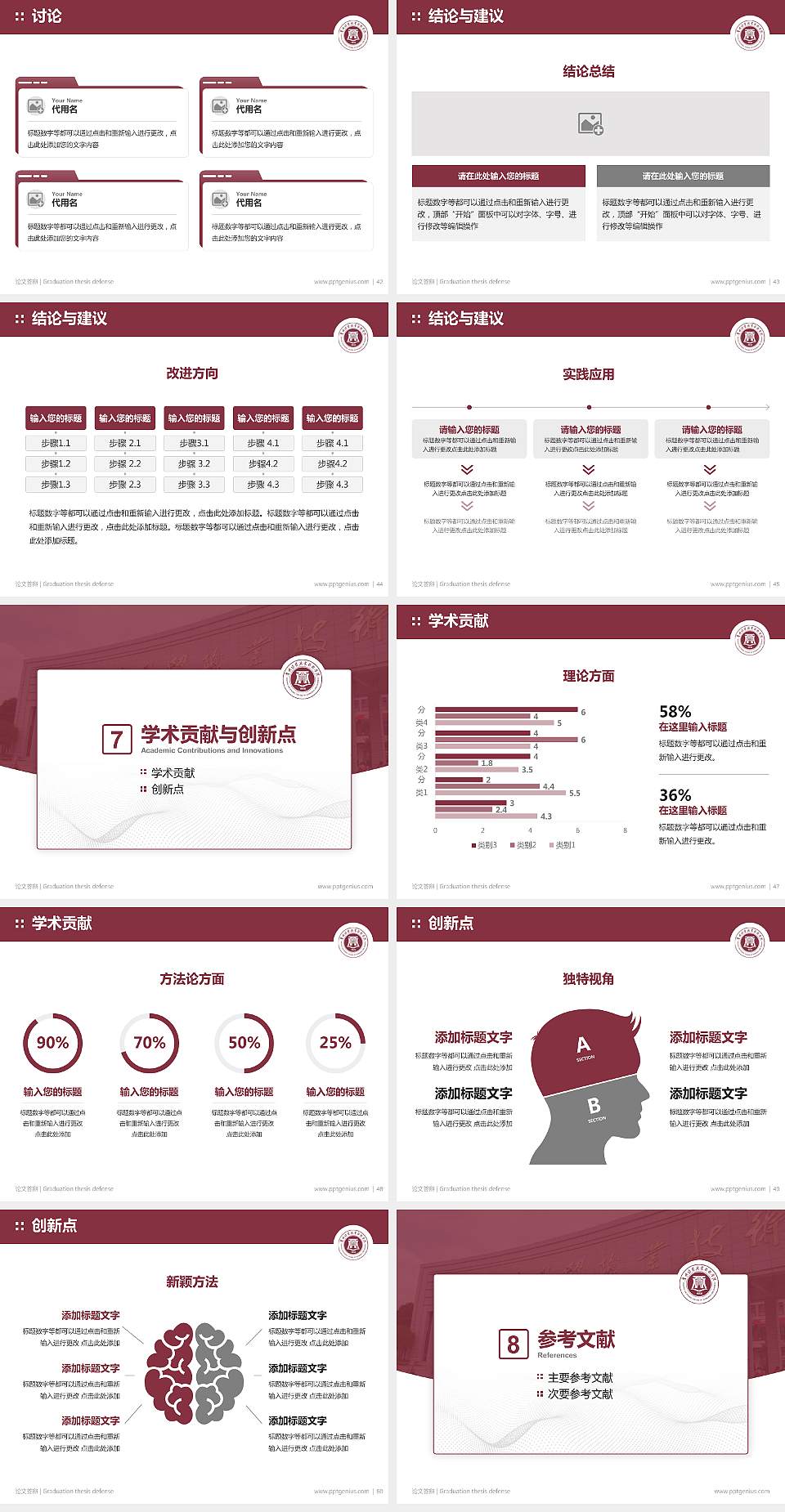 贵州经贸职业技术学院论文答辩标准PPT模板4:3格式幻灯片预览图6