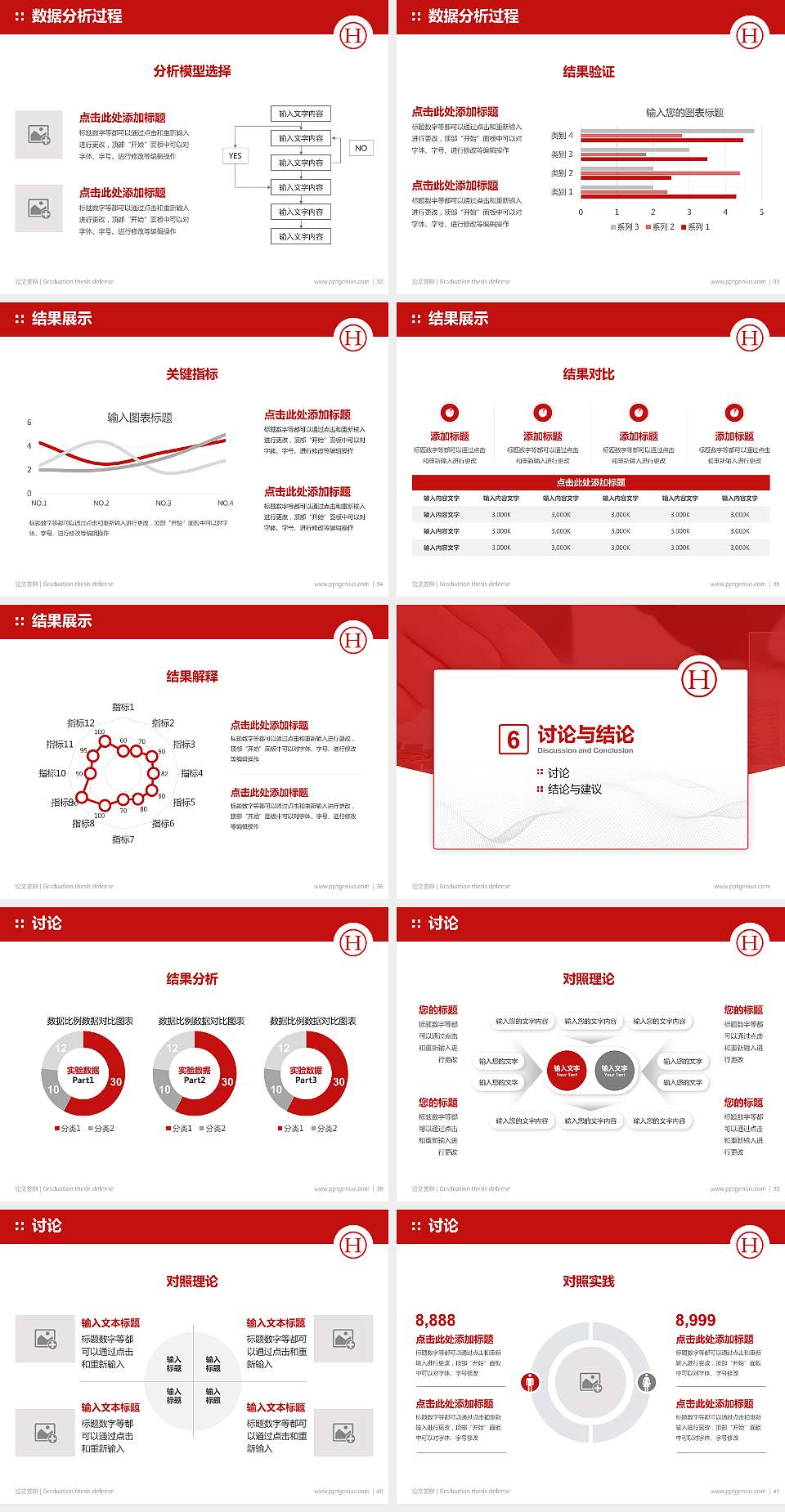 湖南工商职业学院论文答辩标准PPT模板4:3格式幻灯片预览图5