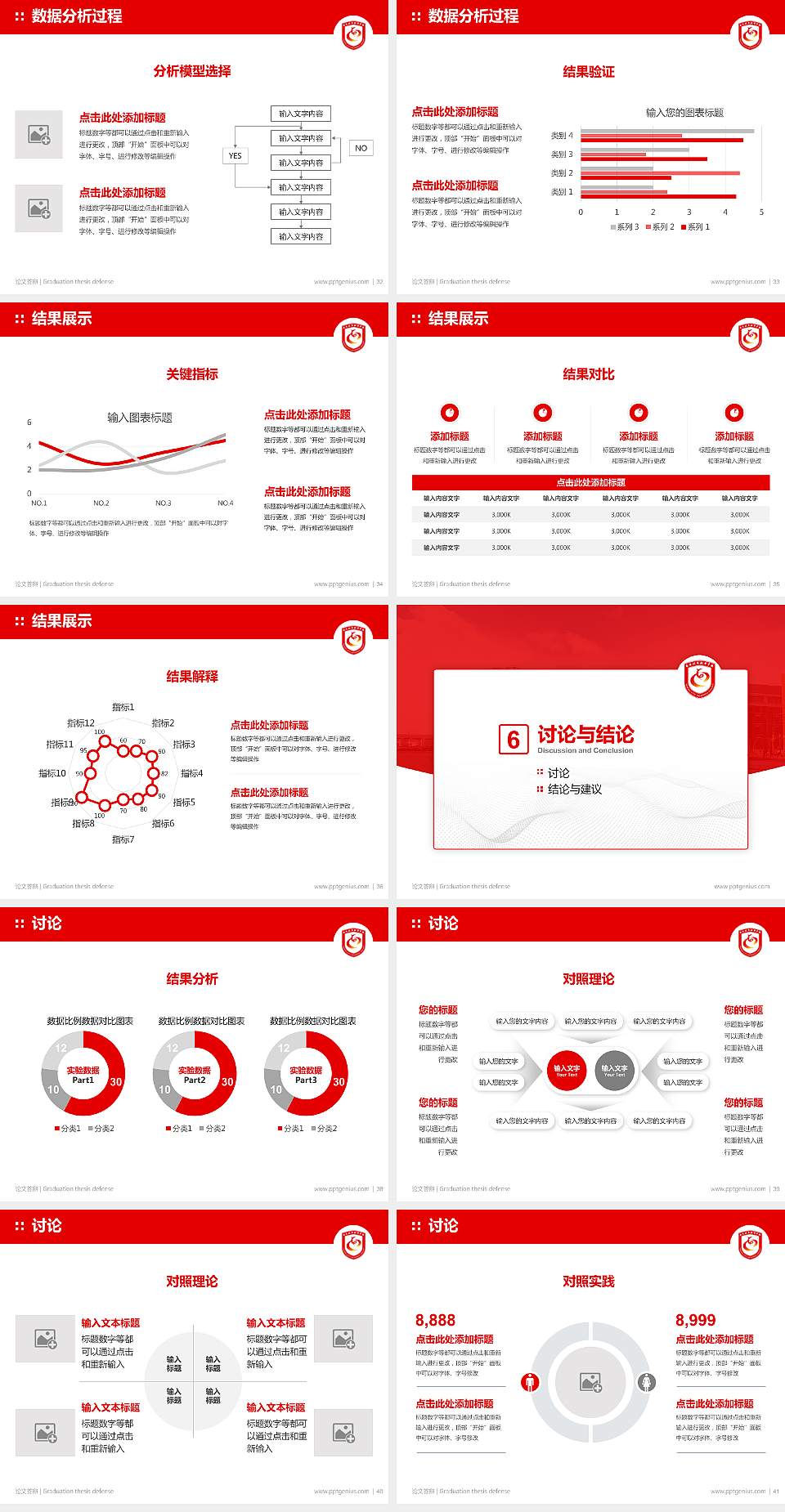南京城市职业学院论文答辩标准PPT模板4:3格式幻灯片预览图5