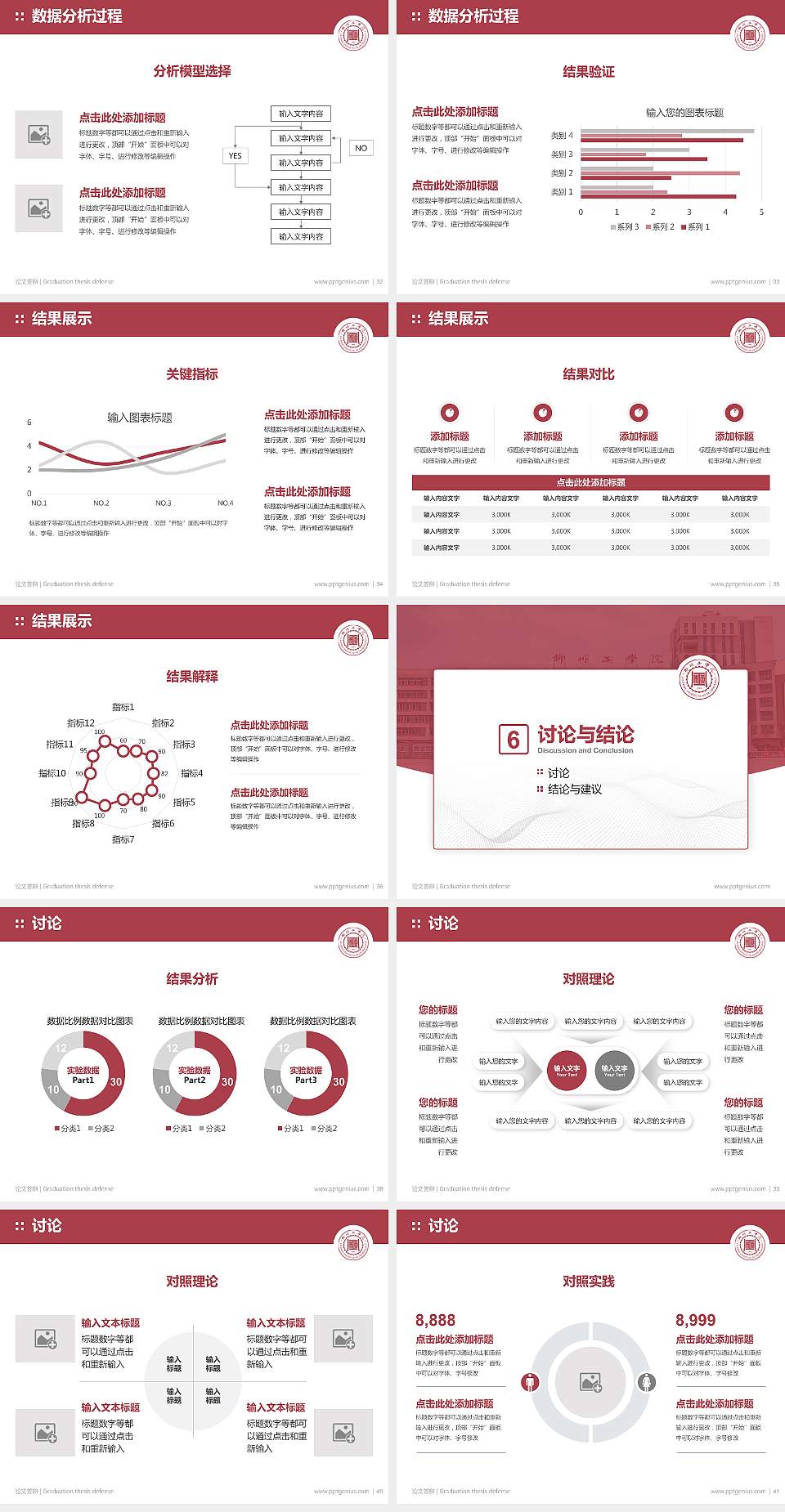柳州工学院论文答辩标准PPT模板4:3格式幻灯片预览图5