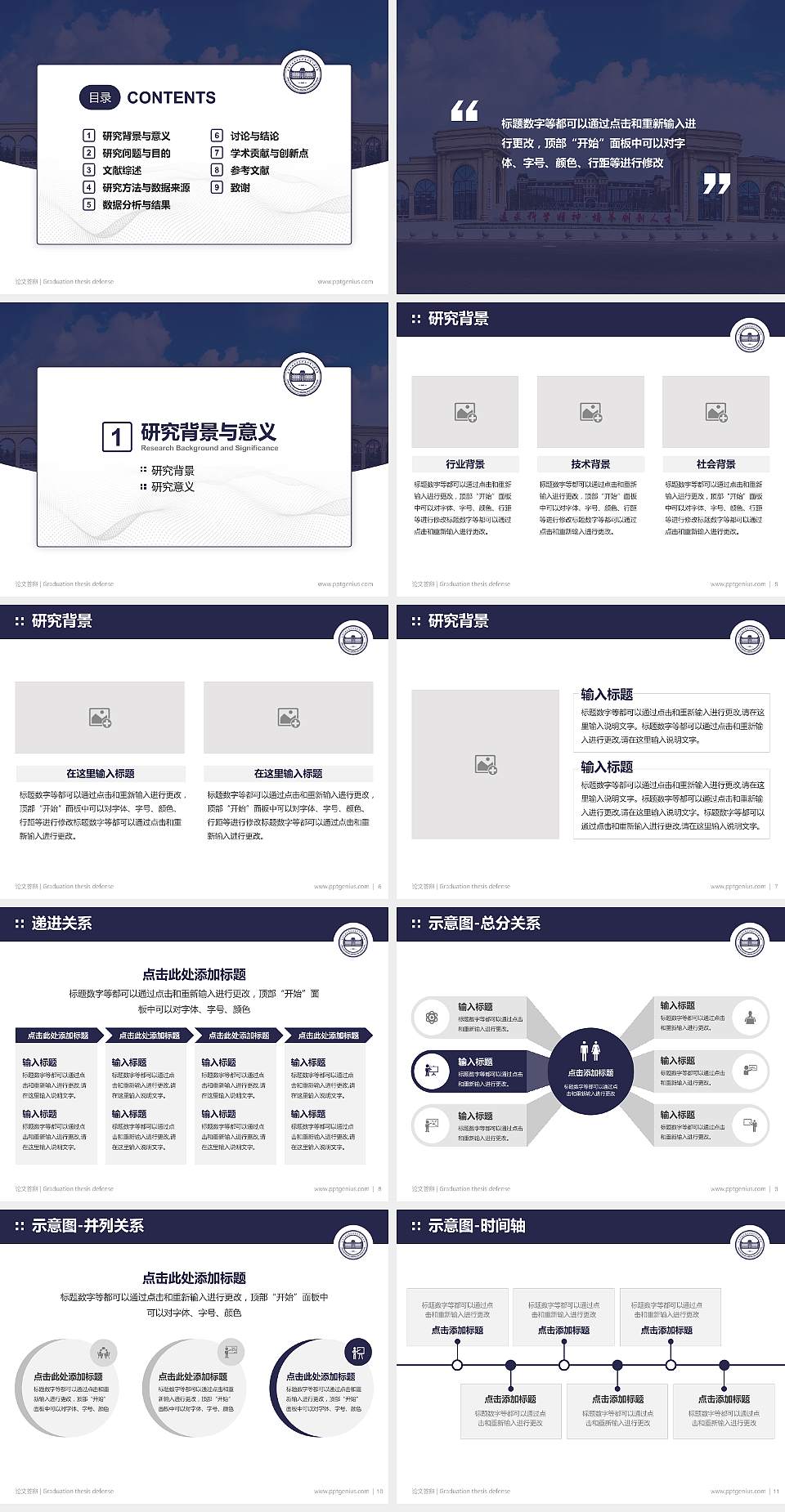大连工业大学艺术与信息工程学院论文答辩标准PPT模板4:3格式幻灯片预览图2