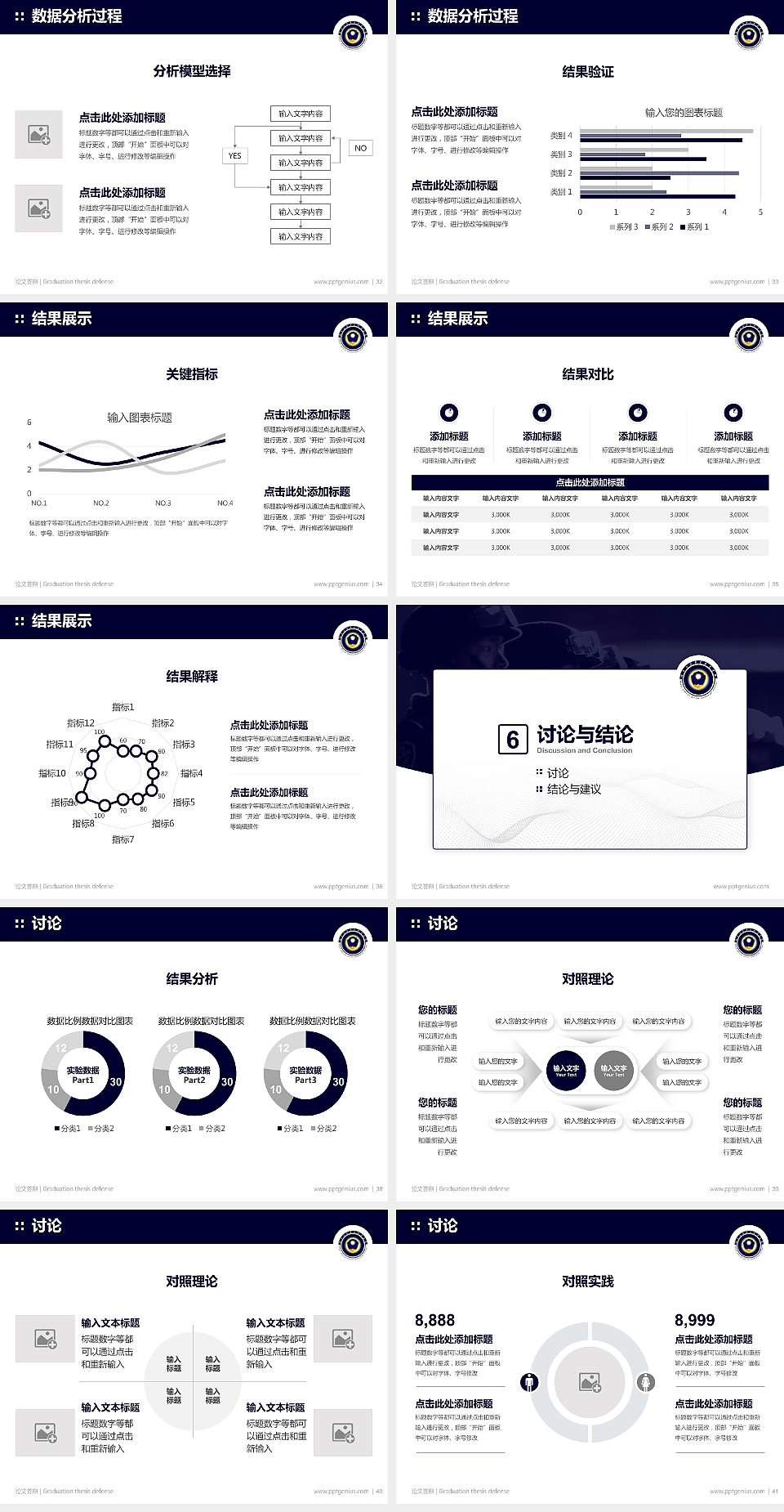 湖南司法警官职业学院论文答辩标准PPT模板4:3格式幻灯片预览图5