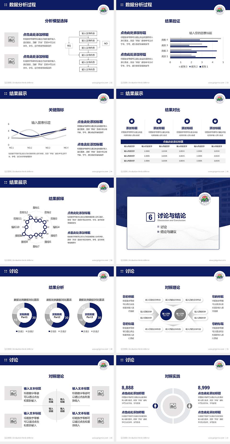 黑龙江农业经济职业学院论文答辩标准PPT模板4:3格式幻灯片预览图5