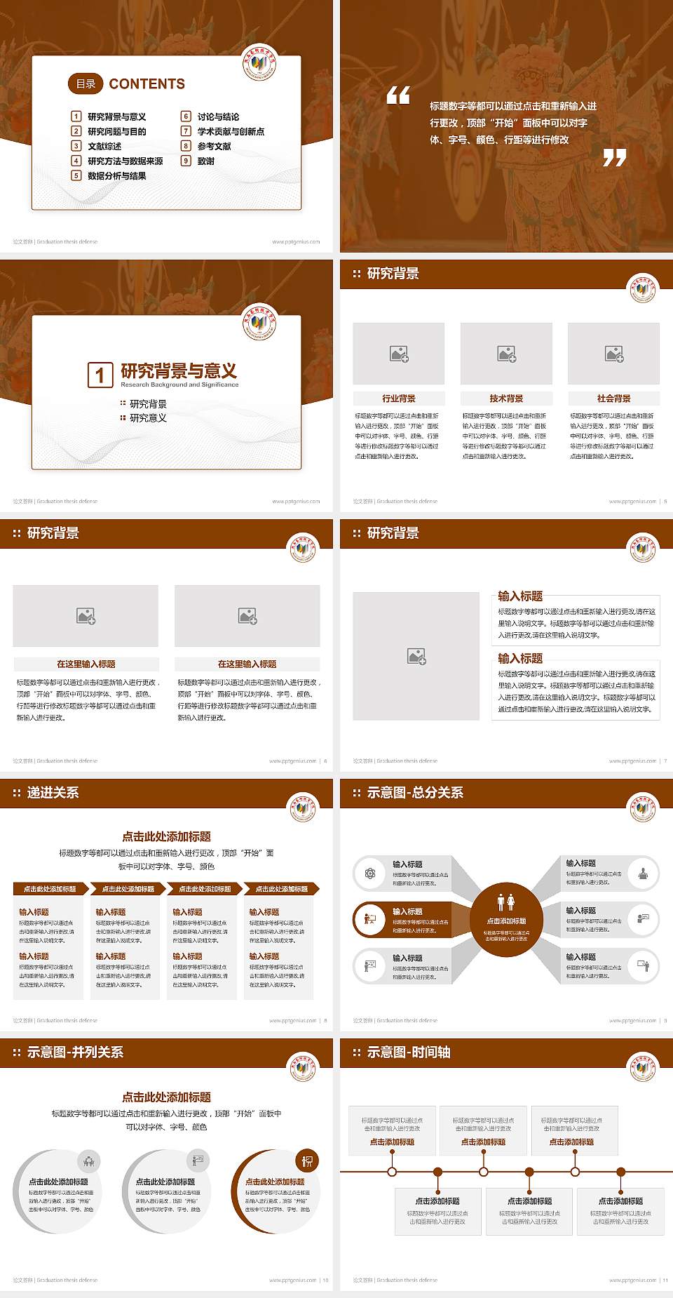 陕西艺术职业学院论文答辩标准PPT模板4:3格式幻灯片预览图2