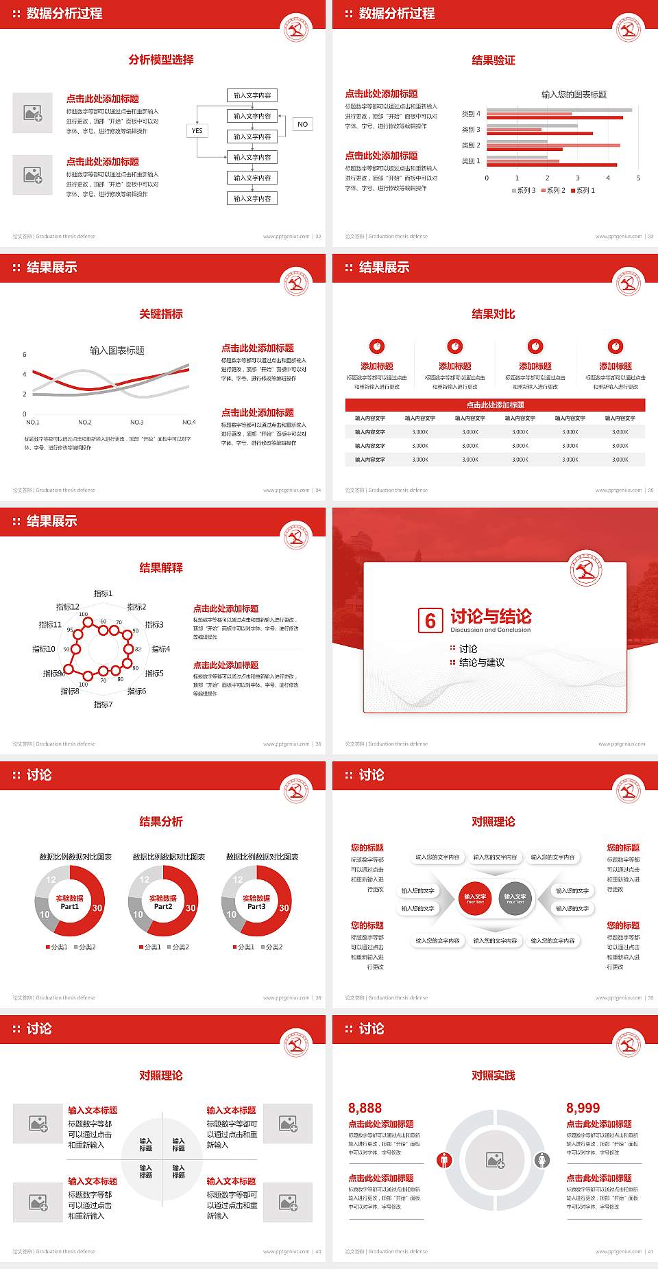 湖南文理学院芙蓉学院论文答辩标准PPT模板4:3格式幻灯片预览图5