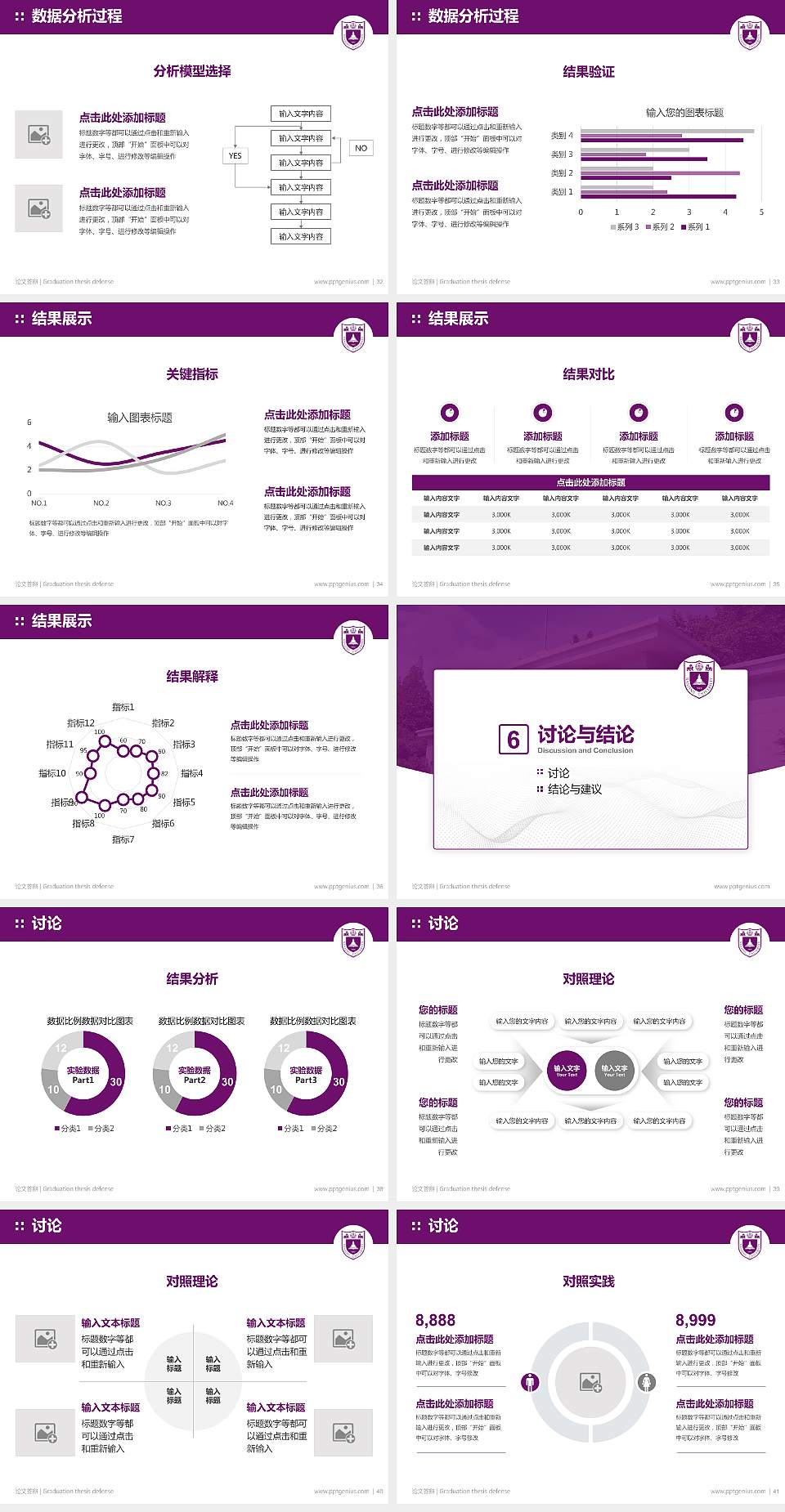 南京大学论文答辩标准PPT模板4:3格式幻灯片预览图5