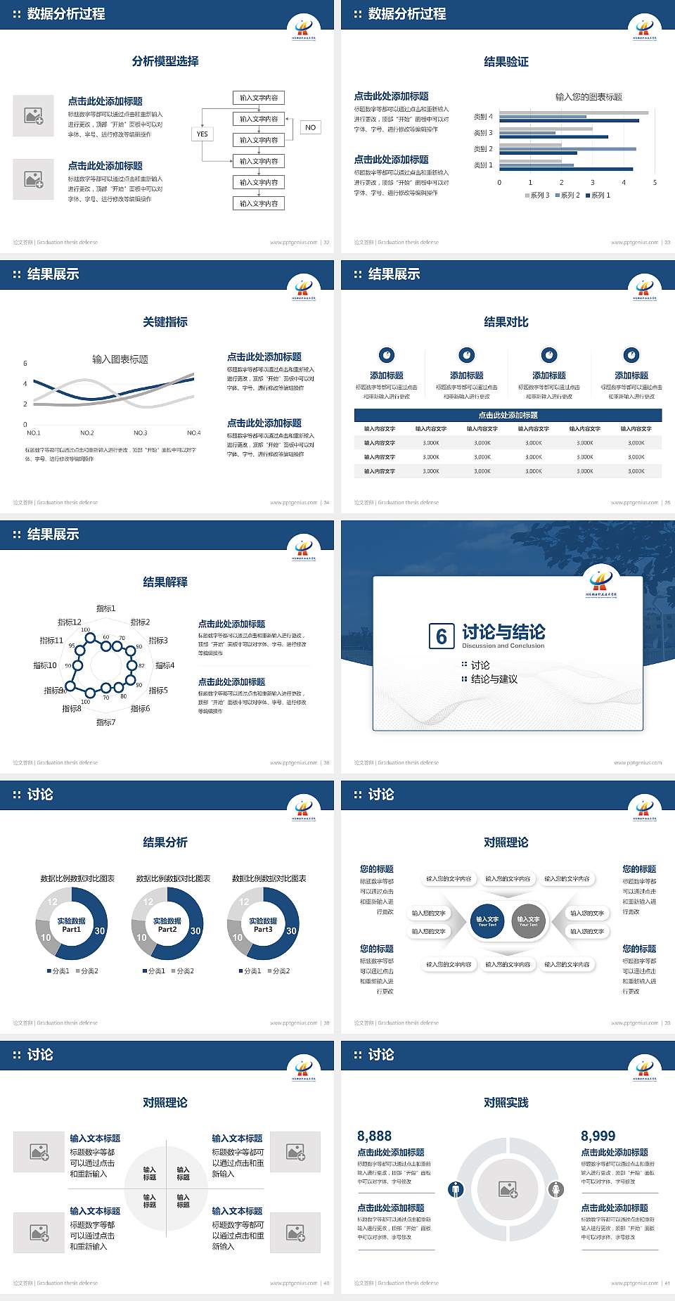 湖南邮电职业技术学院论文答辩标准PPT模板4:3格式幻灯片预览图5