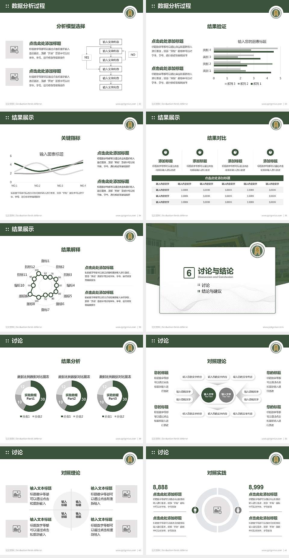 内蒙古商贸职业学院论文答辩标准PPT模板4:3格式幻灯片预览图5