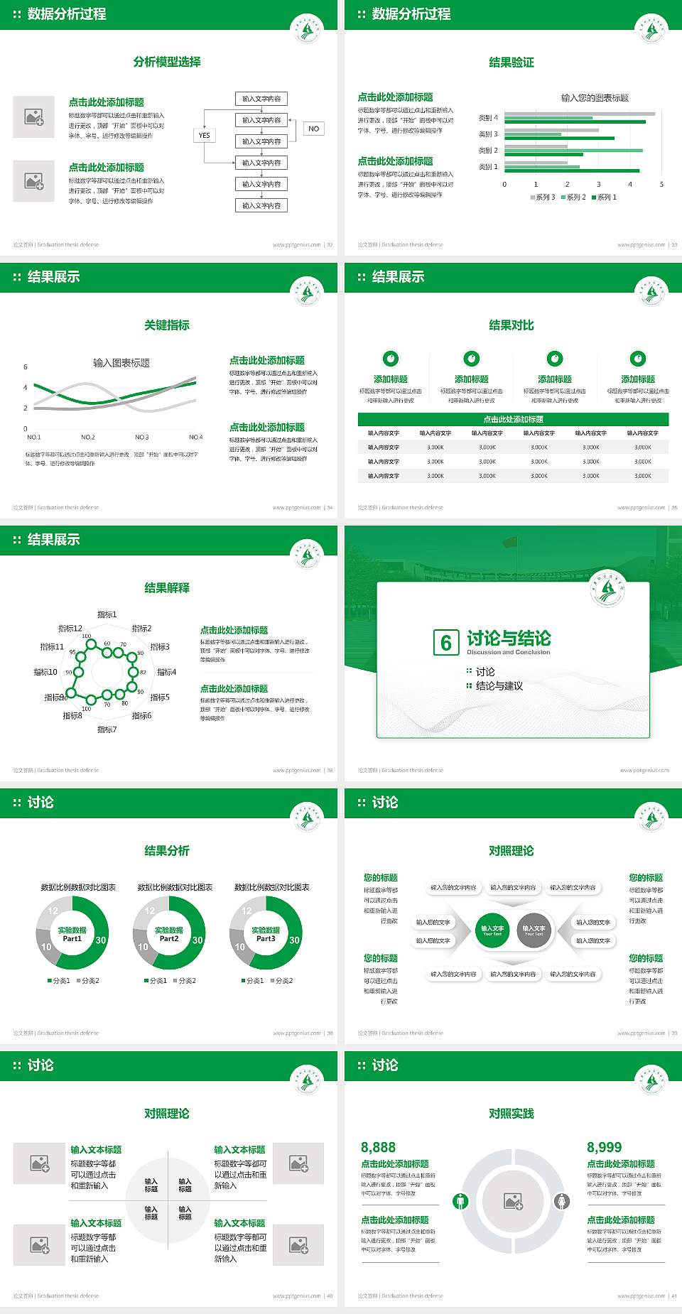 安康职业技术学院论文答辩标准PPT模板4:3格式幻灯片预览图5