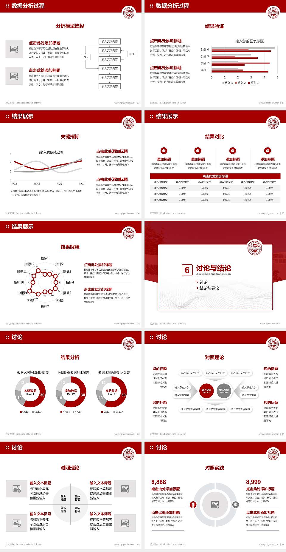 鲁迅美术学院论文答辩标准PPT模板4:3格式幻灯片预览图5