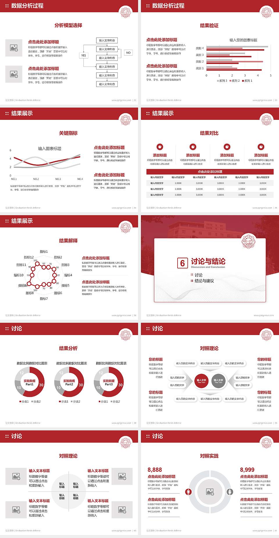 西安电子科技大学论文答辩标准PPT模板4:3格式幻灯片预览图5