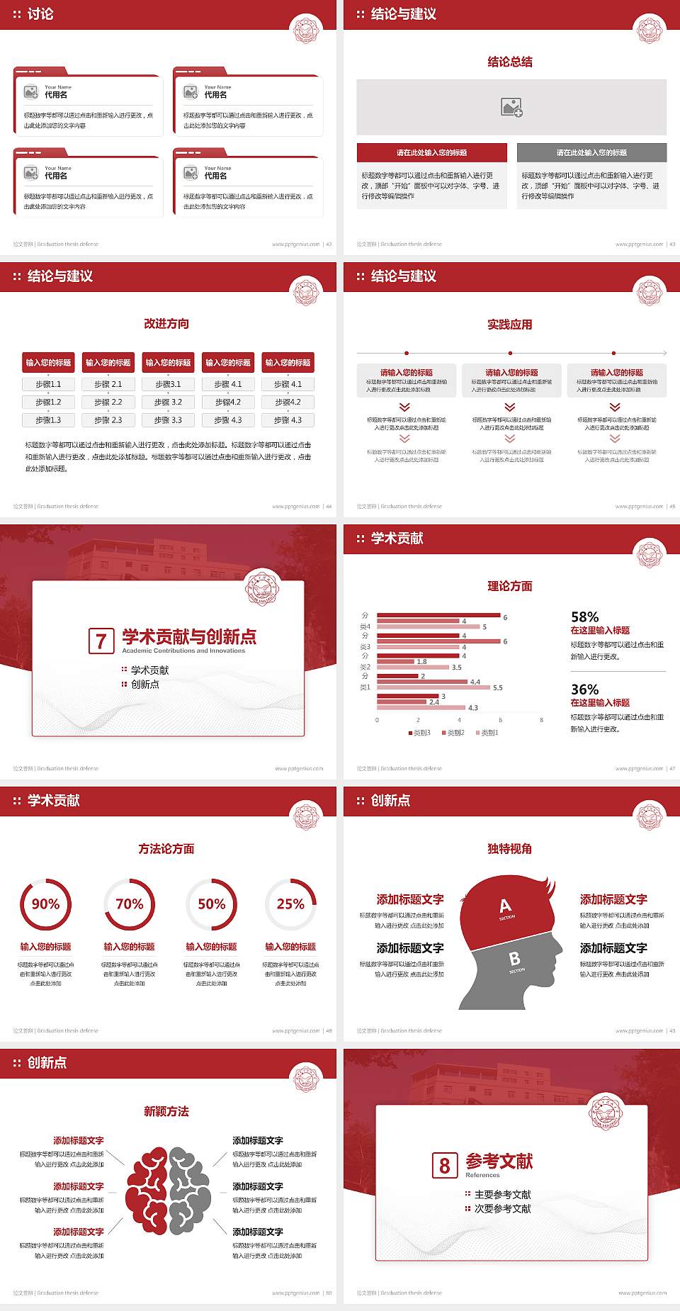 西安电子科技大学论文答辩标准PPT模板4:3格式幻灯片预览图6