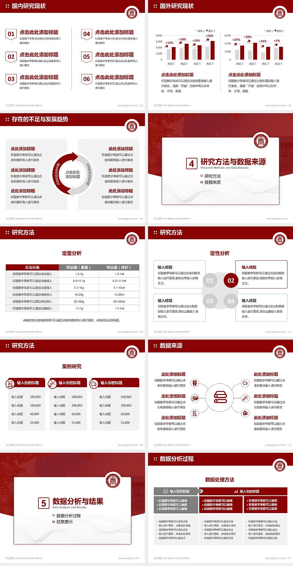 西安工商学院论文答辩标准PPT模板4:3格式幻灯片预览图4