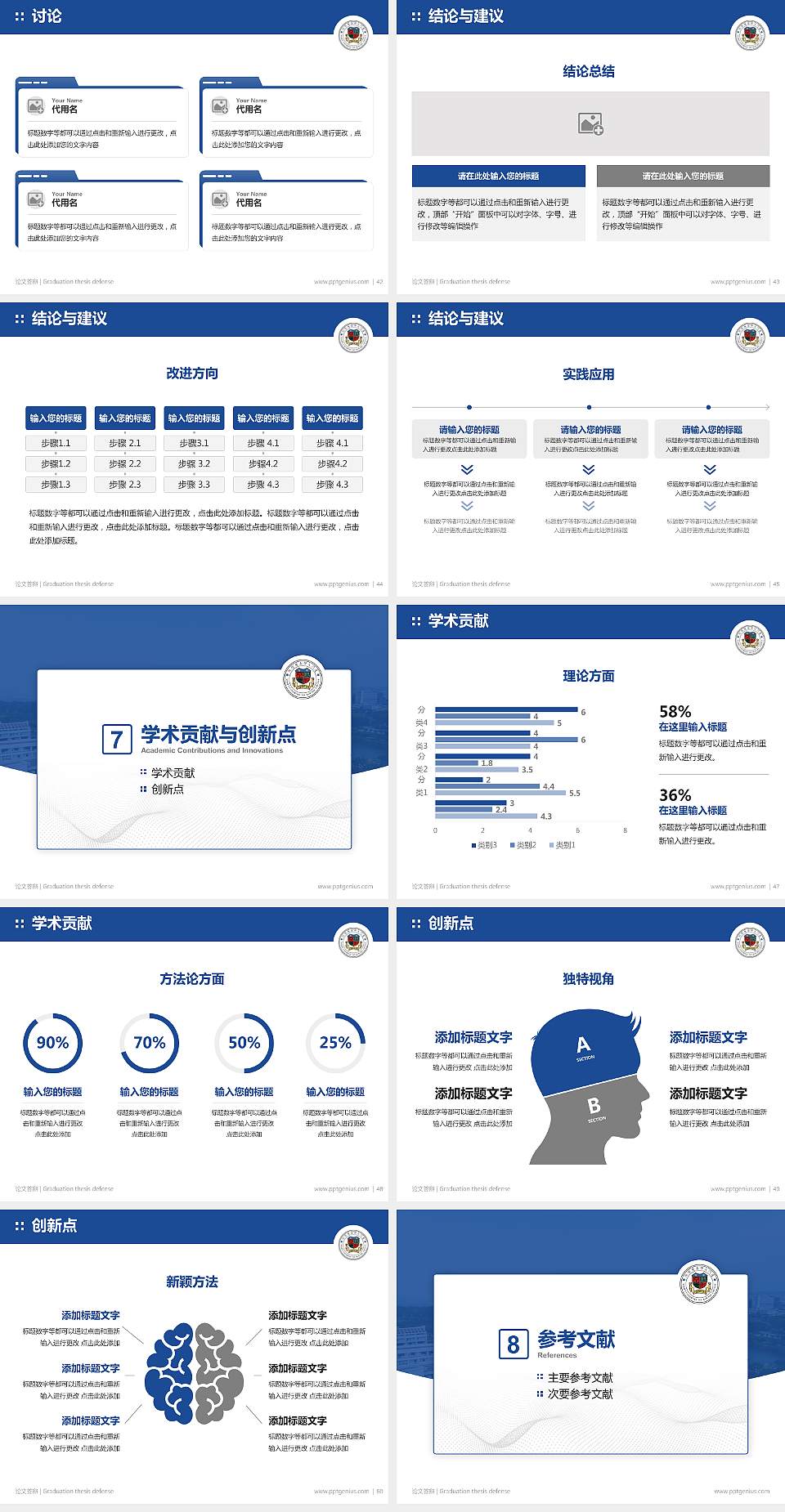 厦门大学嘉庚学院论文答辩标准PPT模板4:3格式幻灯片预览图6