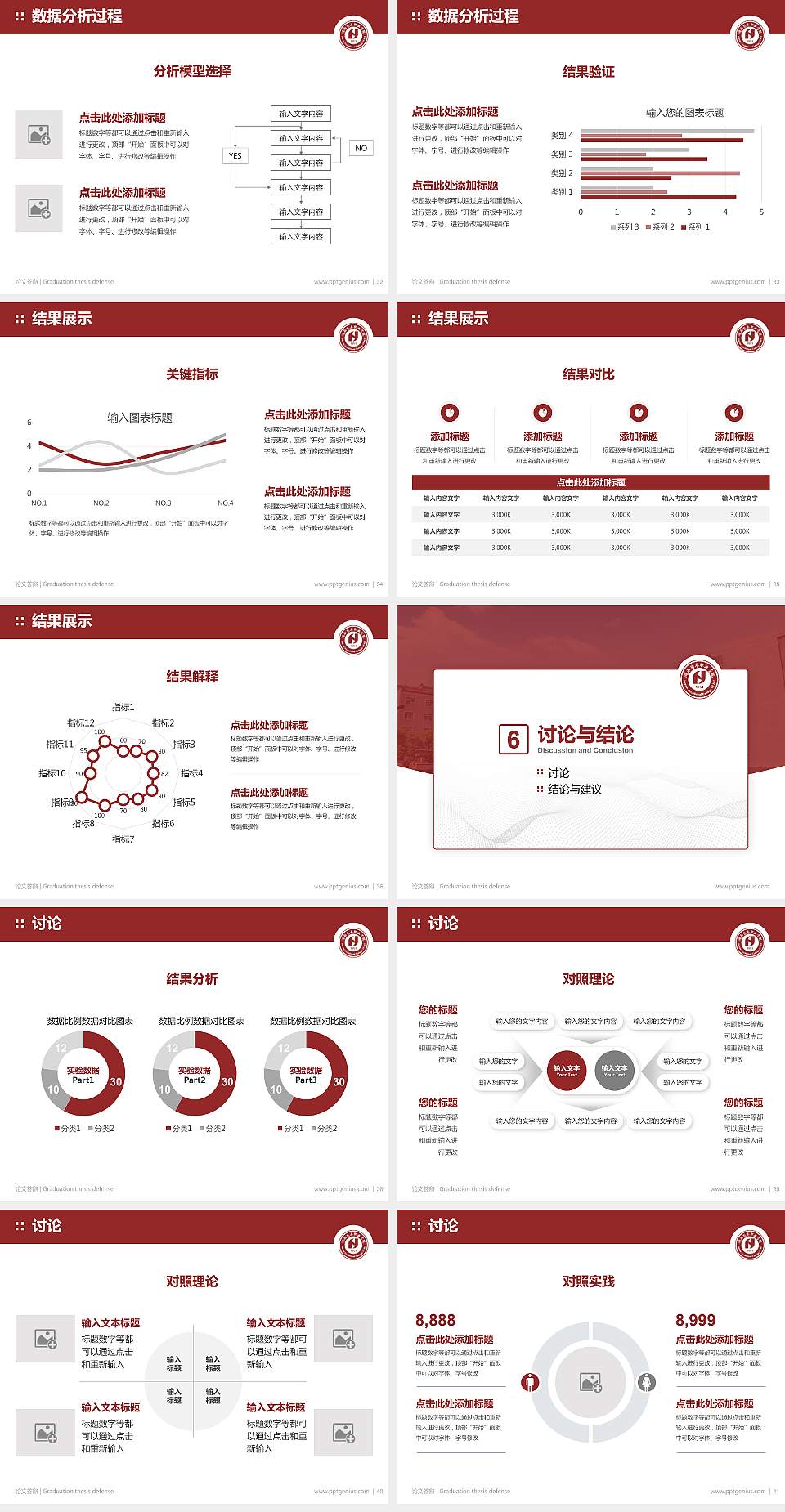 湖南艺术职业学院论文答辩标准PPT模板4:3格式幻灯片预览图5