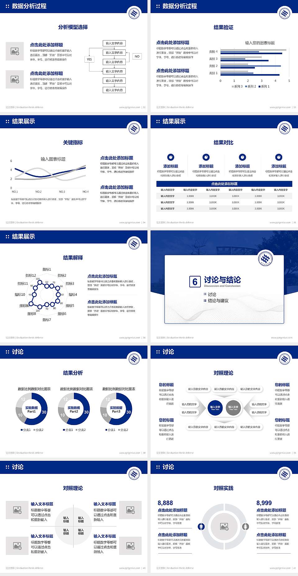 重庆文理学院论文答辩标准PPT模板4:3格式幻灯片预览图5