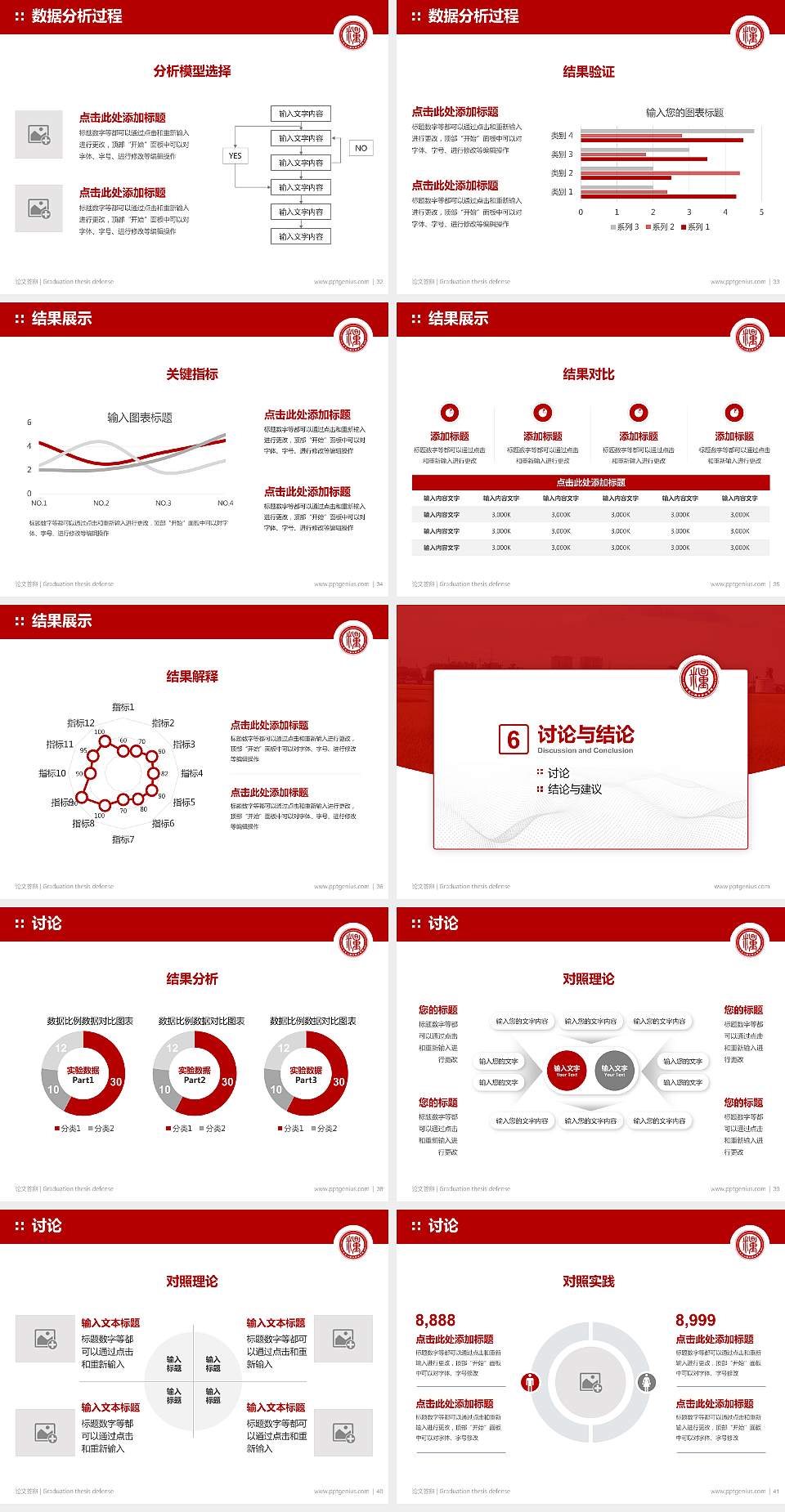 黑龙江粮食职业学院论文答辩标准PPT模板4:3格式幻灯片预览图5