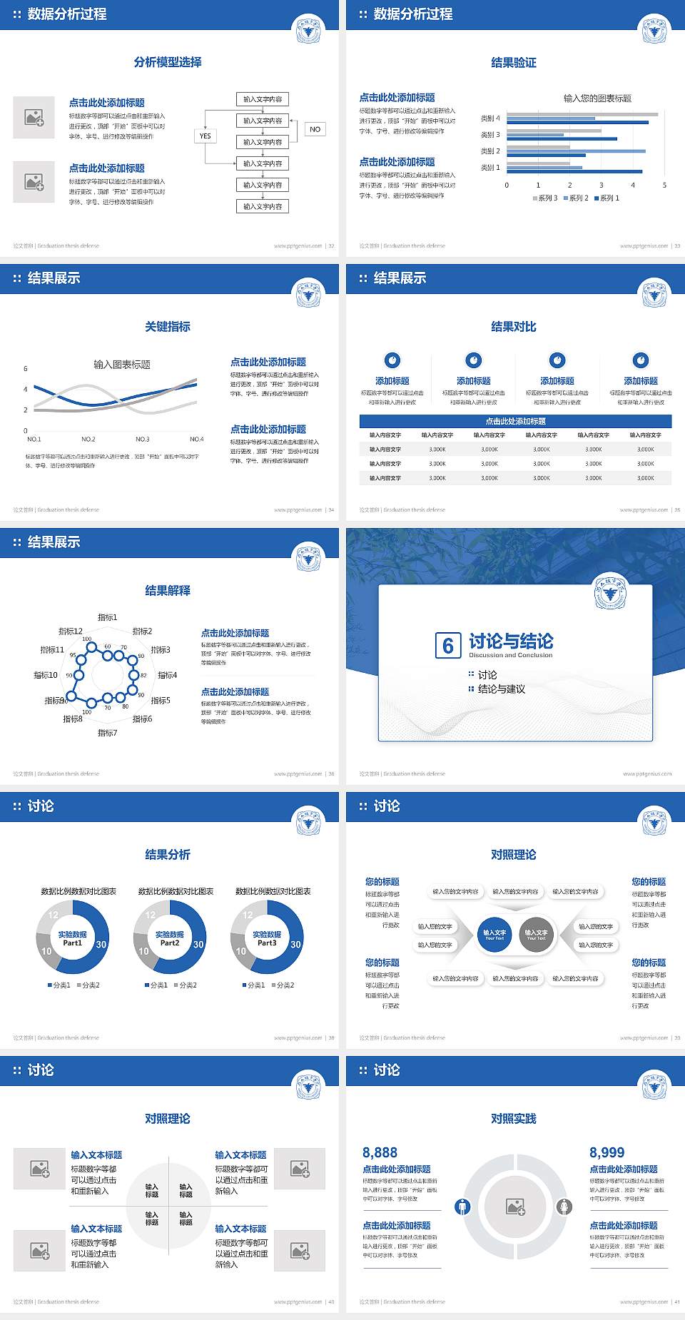 浙大城市学院论文答辩标准PPT模板4:3格式幻灯片预览图5