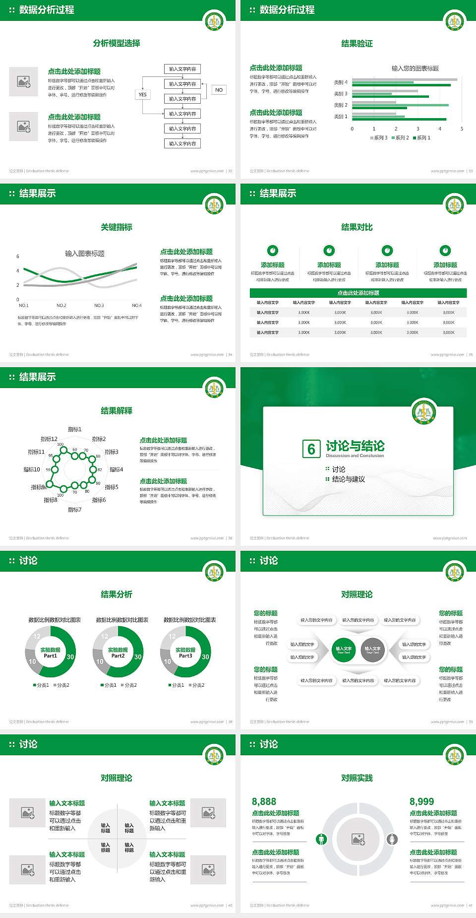南阳医学高等专科学校论文答辩标准PPT模板4:3格式幻灯片预览图5