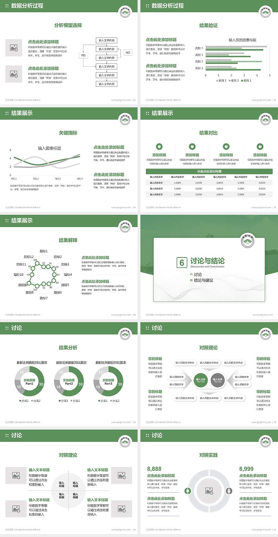 南通大学论文答辩标准PPT模板4:3格式幻灯片预览图5
