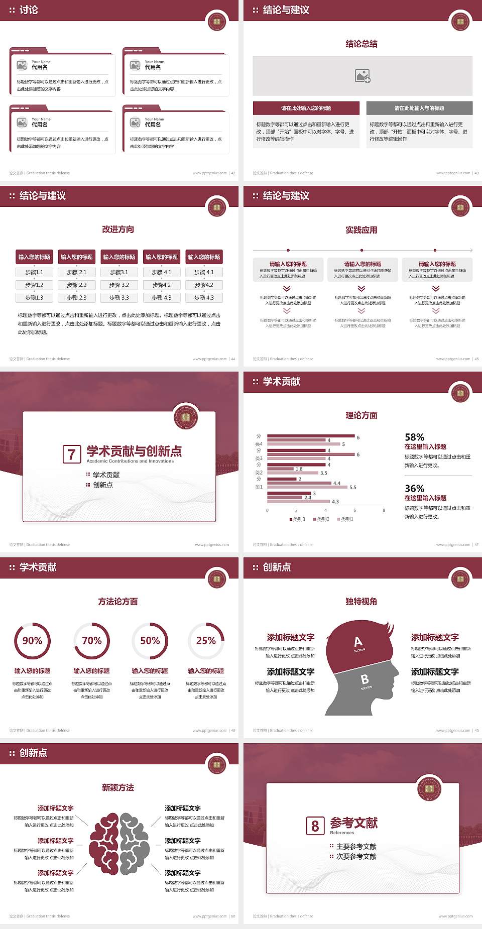 宁波大学科学技术学院论文答辩标准PPT模板4:3格式幻灯片预览图6