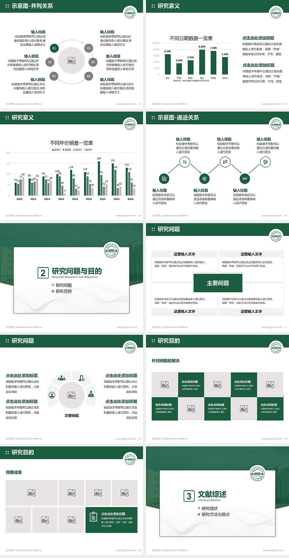湖北文理学院论文答辩标准PPT模板4:3格式幻灯片预览图3