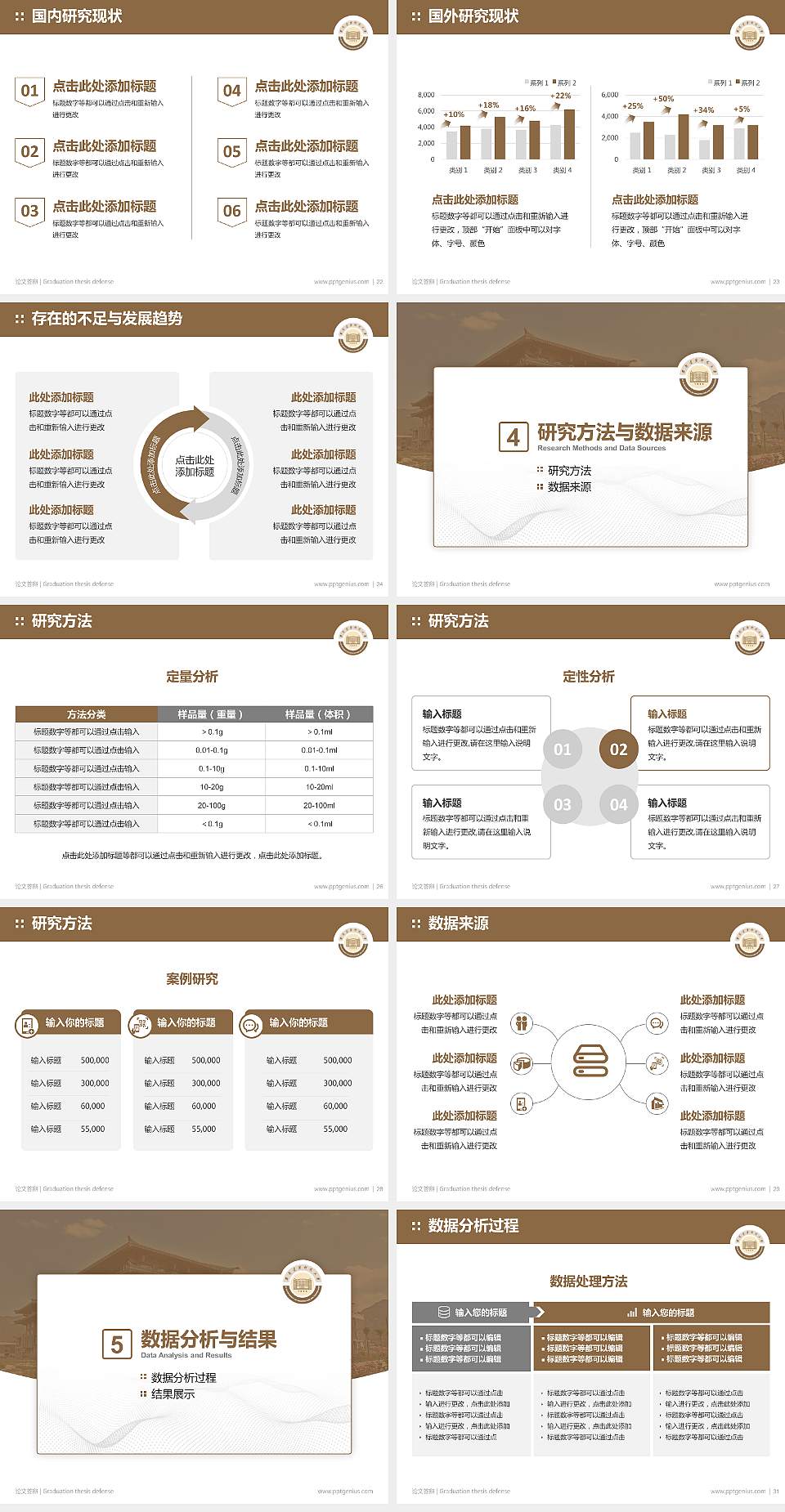 西安建筑科技大学论文答辩标准PPT模板4:3格式幻灯片预览图4