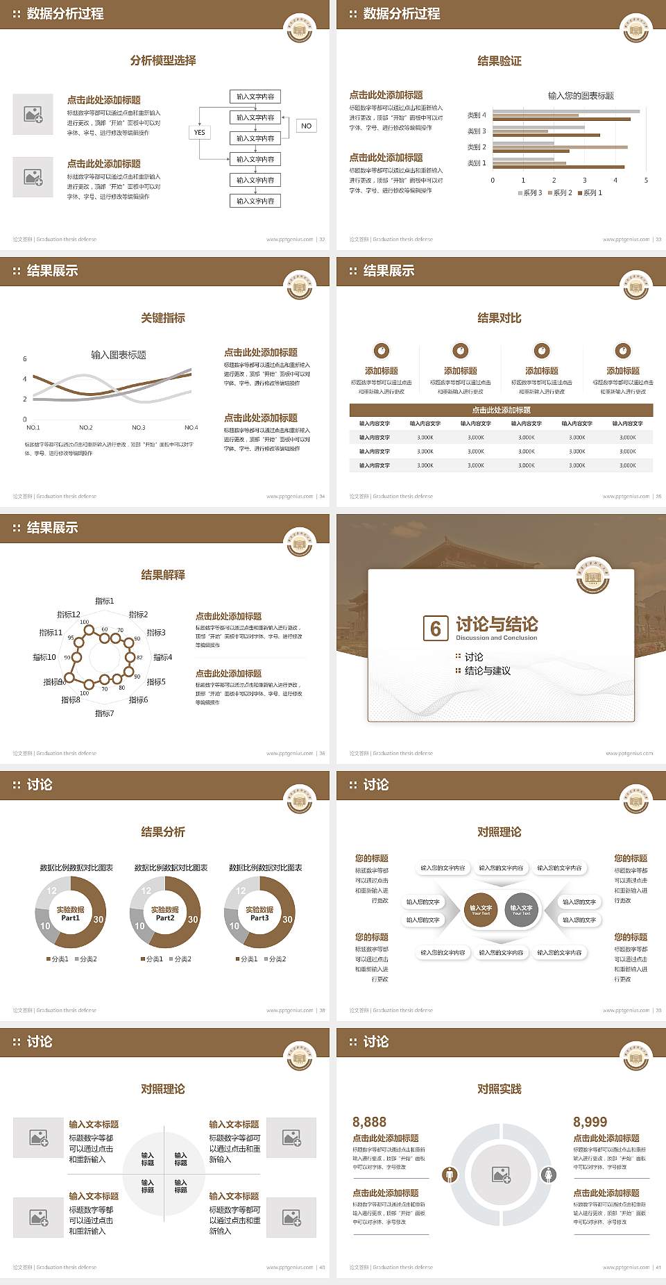 西安建筑科技大学论文答辩标准PPT模板4:3格式幻灯片预览图5