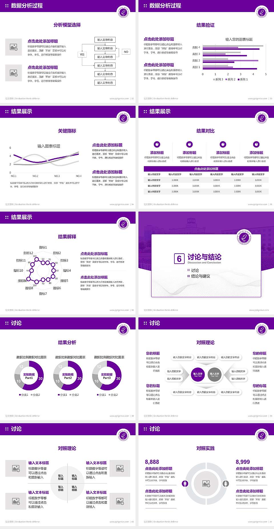 西安理工大学论文答辩标准PPT模板4:3格式幻灯片预览图5