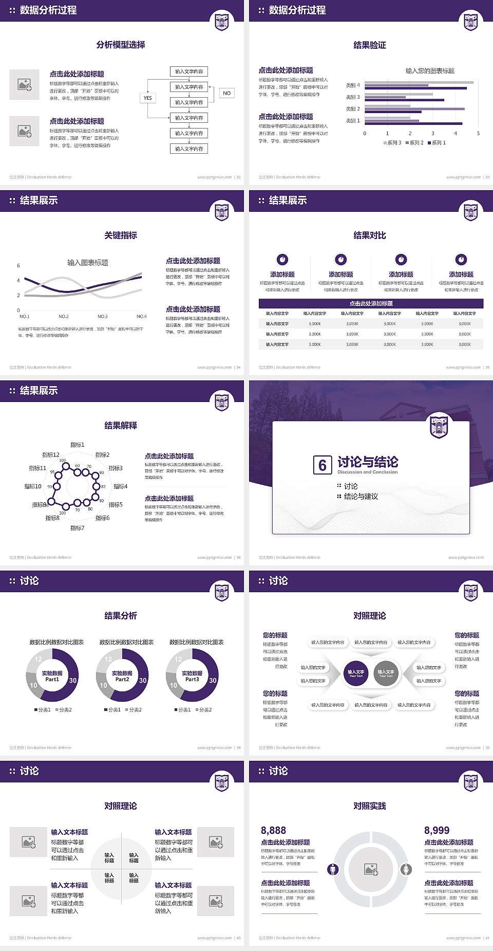 贵州护理职业技术学院论文答辩标准PPT模板4:3格式幻灯片预览图5