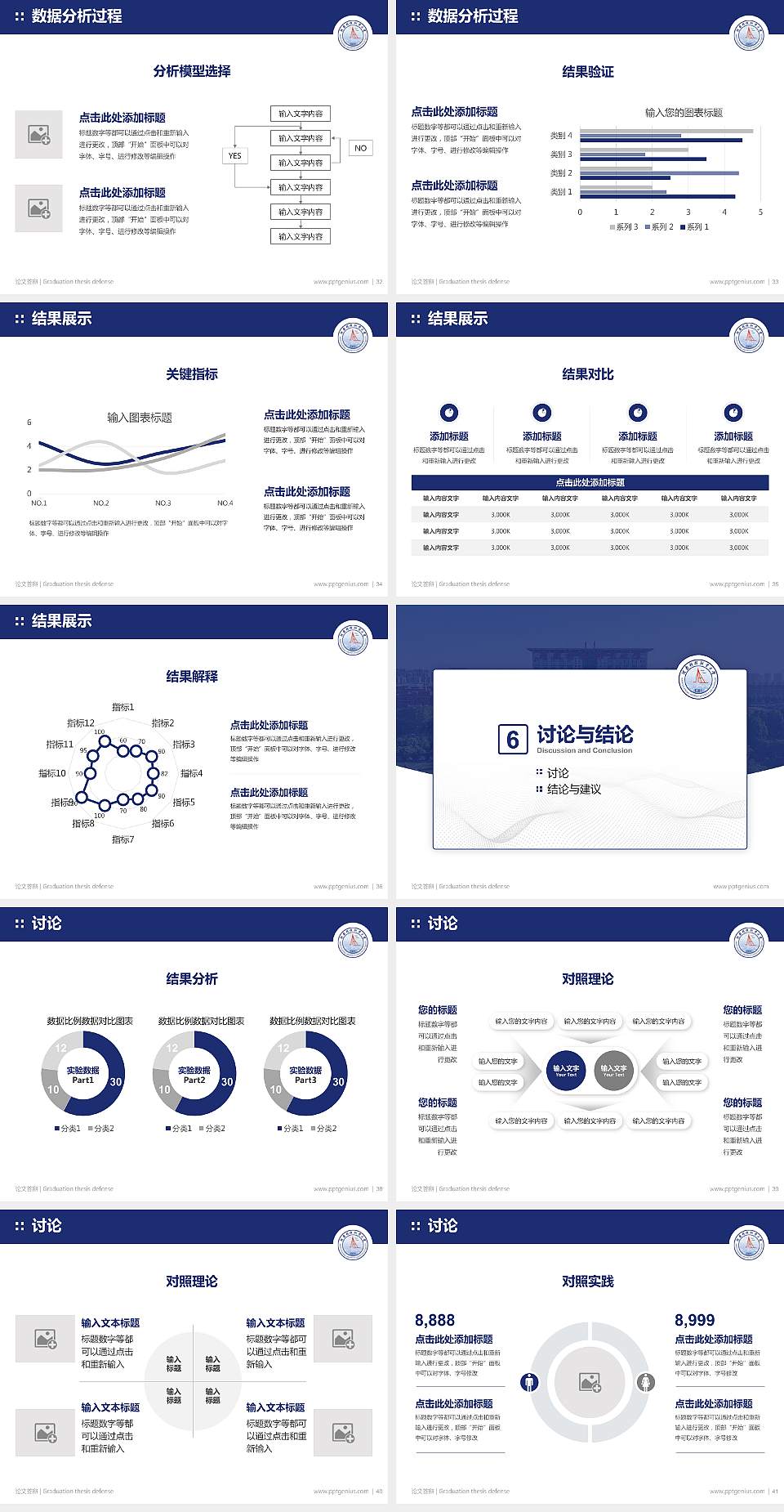 河南科技职业大学论文答辩标准PPT模板4:3格式幻灯片预览图5
