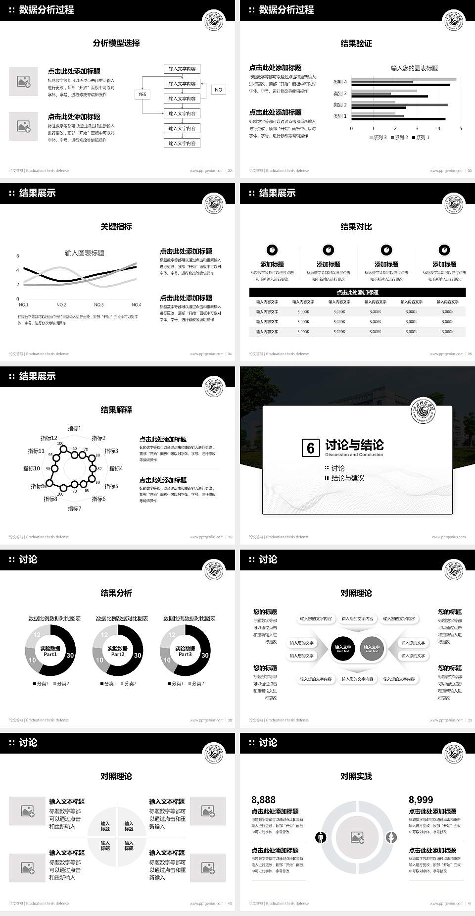 江西科技学院论文答辩标准PPT模板4:3格式幻灯片预览图5